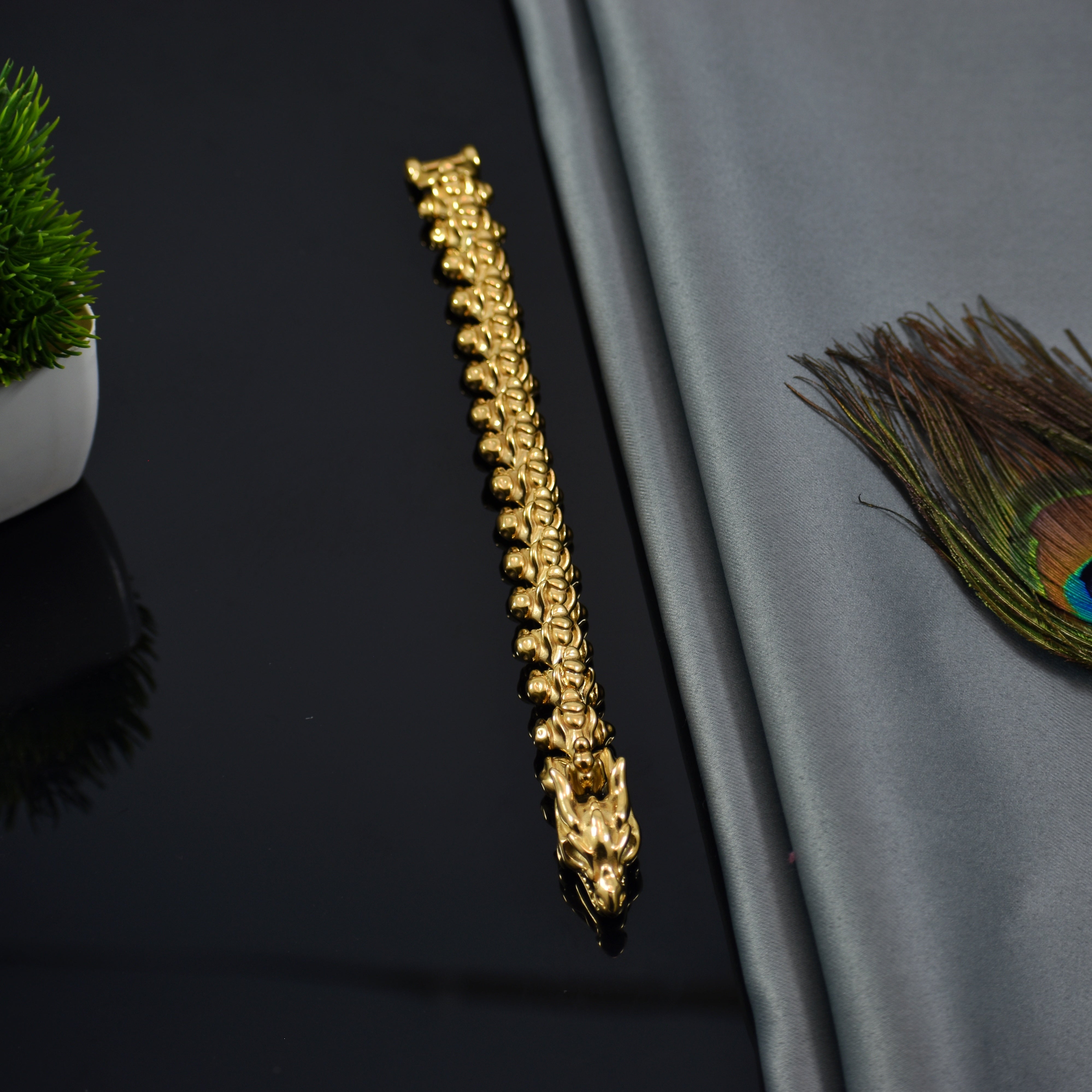 Dragon Style Gold Bracelet | Premium IGP Plating | Long-Lasting Shine | Royal & Stylish Design