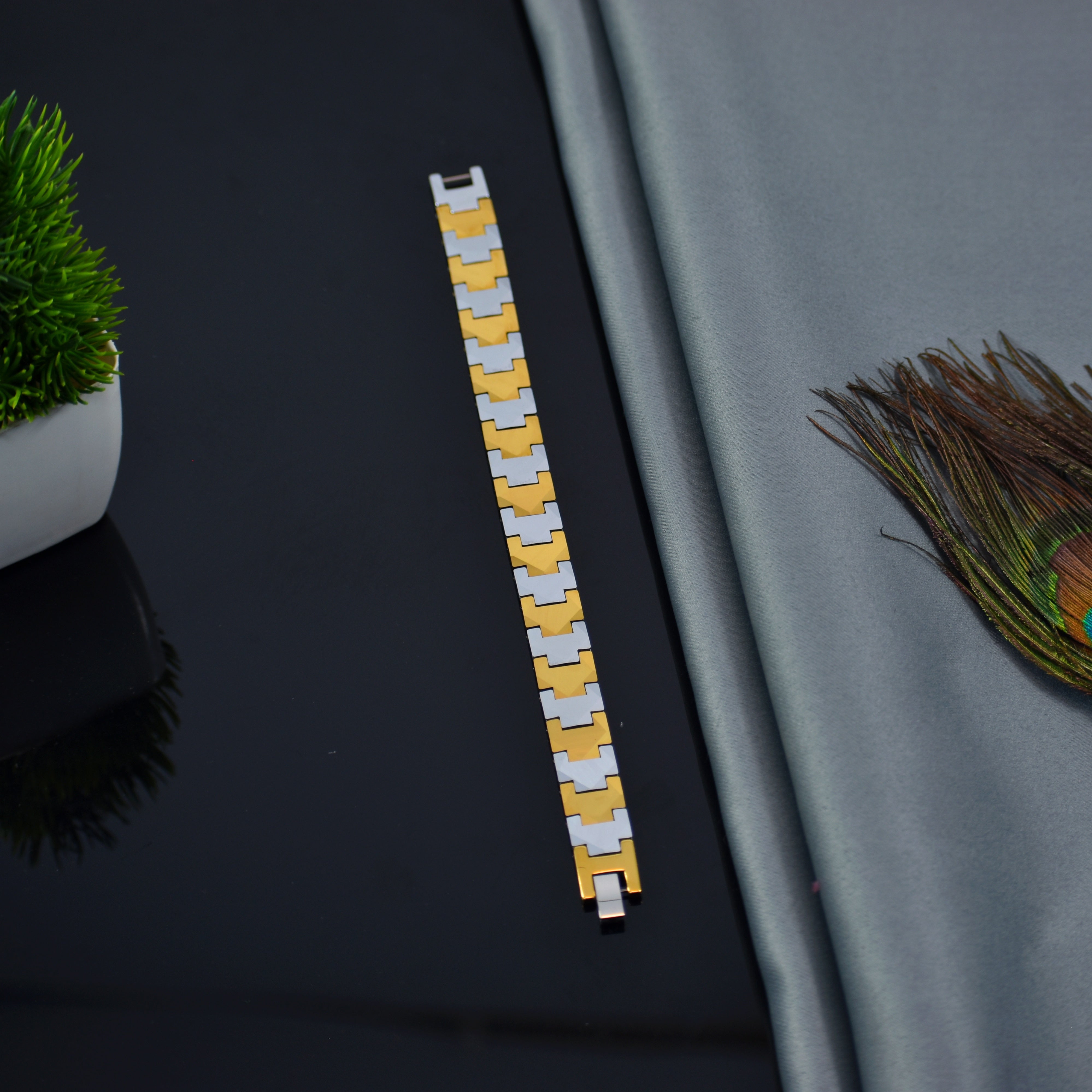 Dual Tone Premium IGP Bracelet – Gold & Silver Finish | Anti-Tarnish | Long Lasting Shine