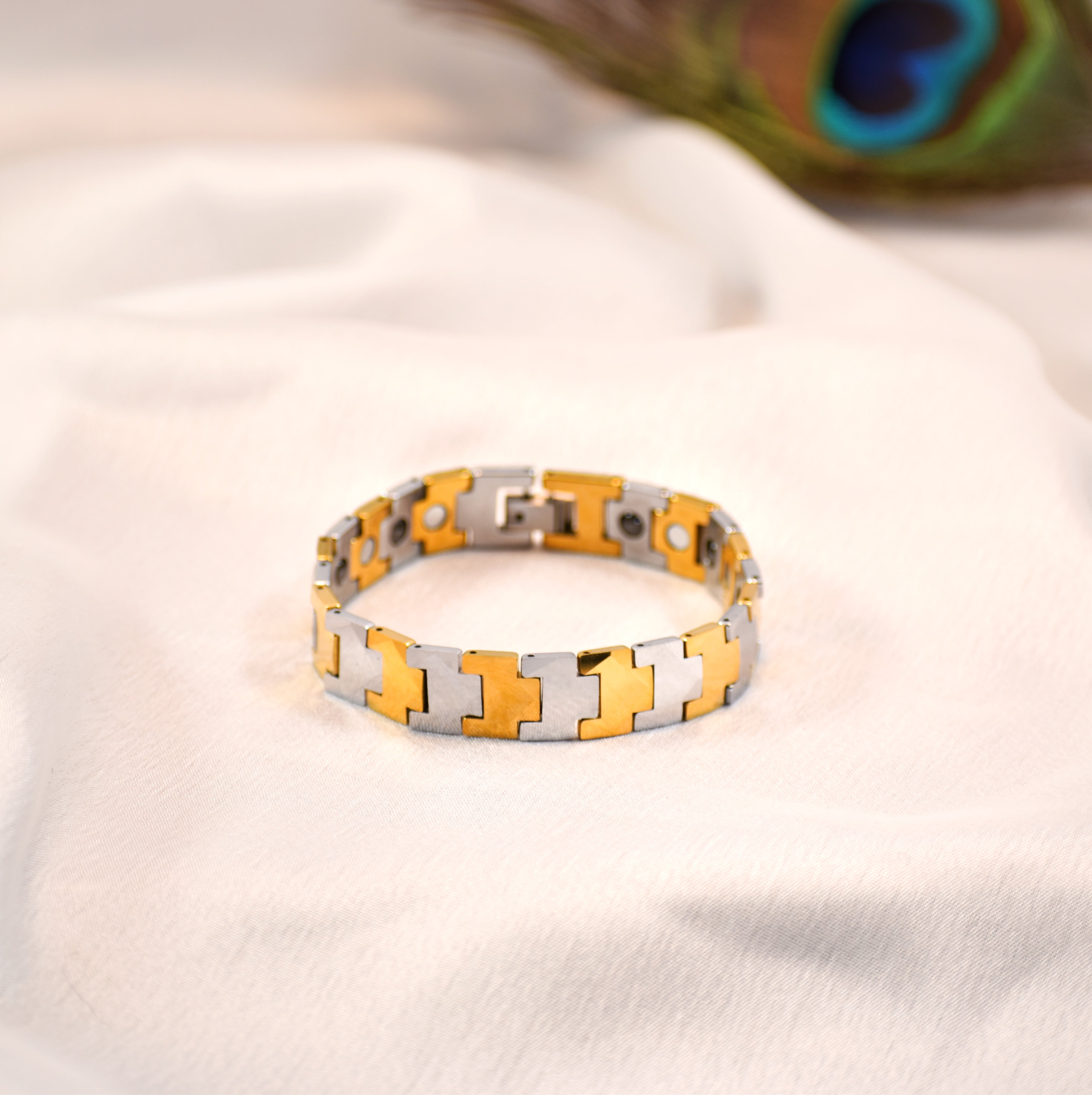 Dual Tone Premium IGP Bracelet – Gold & Silver Finish | Anti-Tarnish | Long Lasting Shine