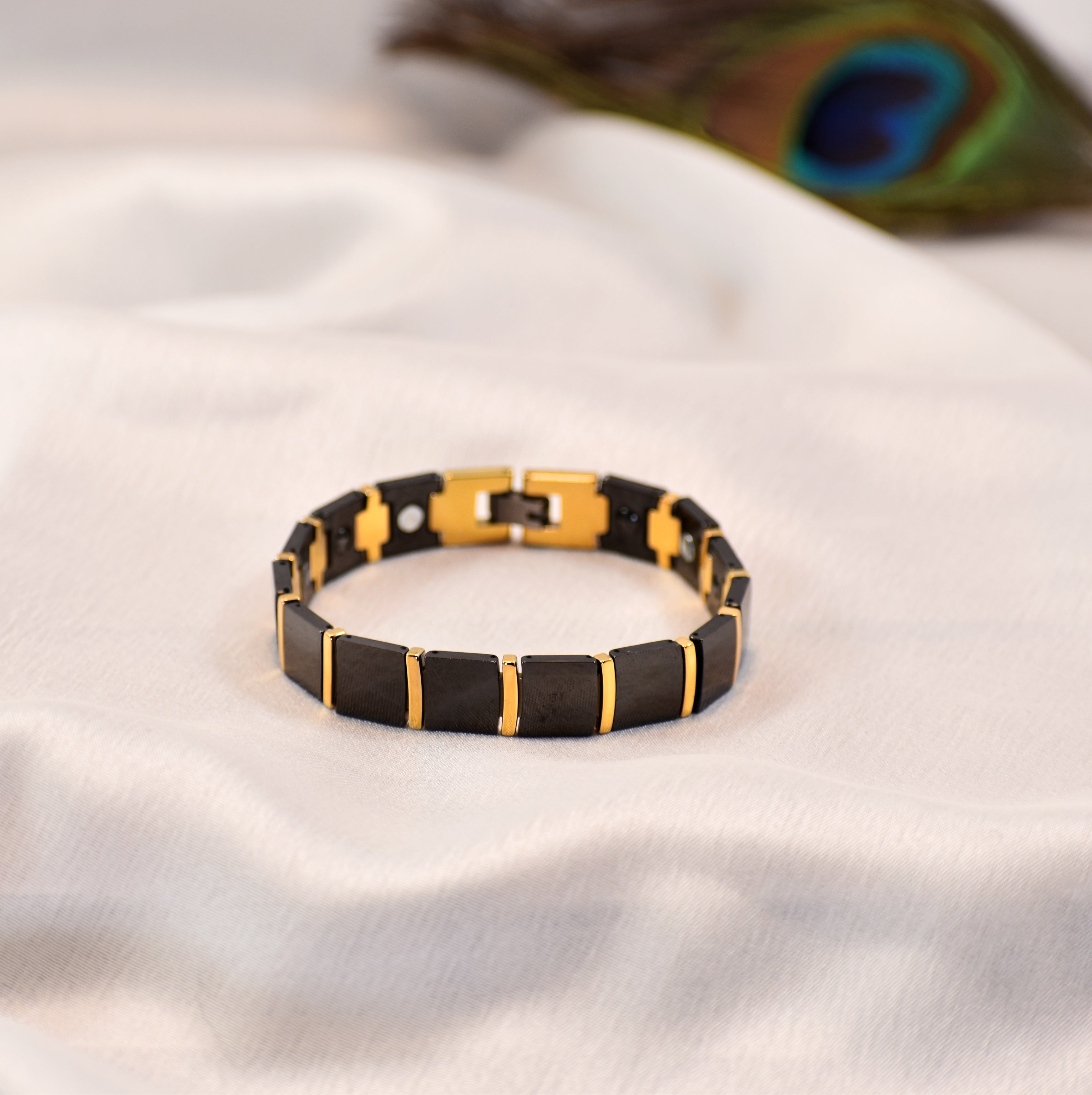 Premium Black Ceramic & Gold Plated Bracelet – High Quality Daily Wear, Long Lasting Shine