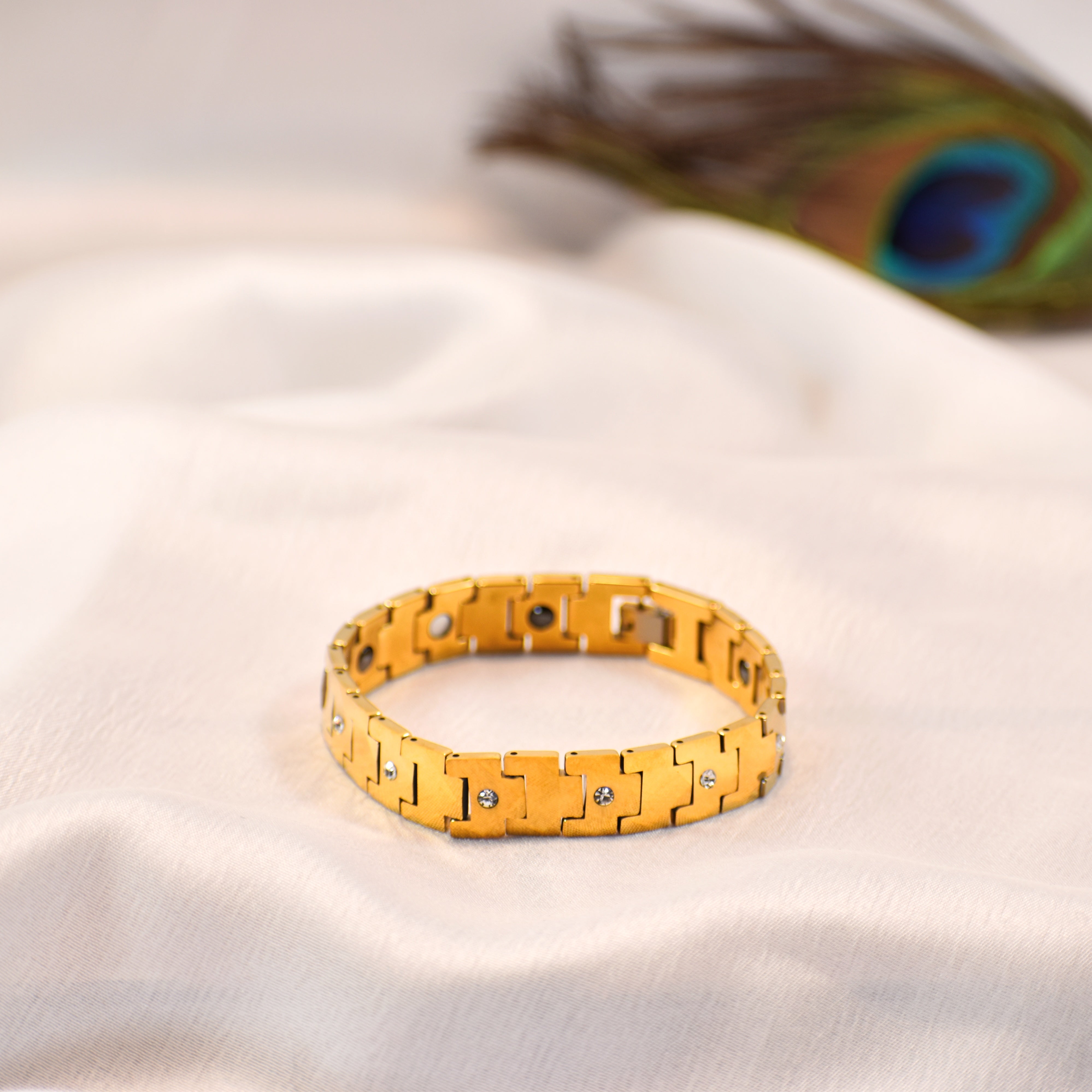 Premium Stone Studded Gold Plated Bracelet – Long Lasting | Anti Tarnish | 6-12 Month Shine