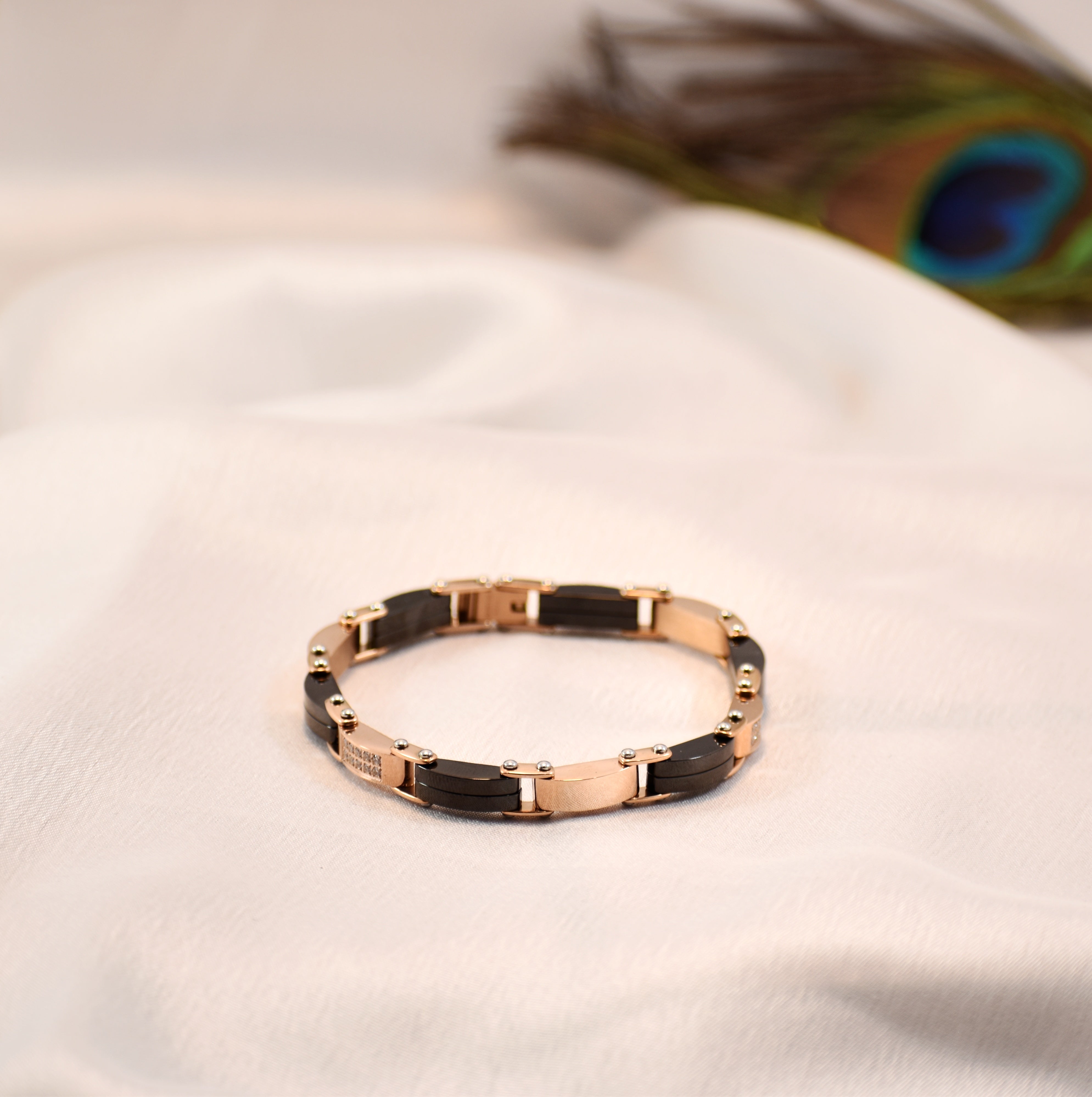 Midnight Rose – Premium Rose Gold & Black Ceramic Bracelet | Anti Tarnish | Long Lasting Shine