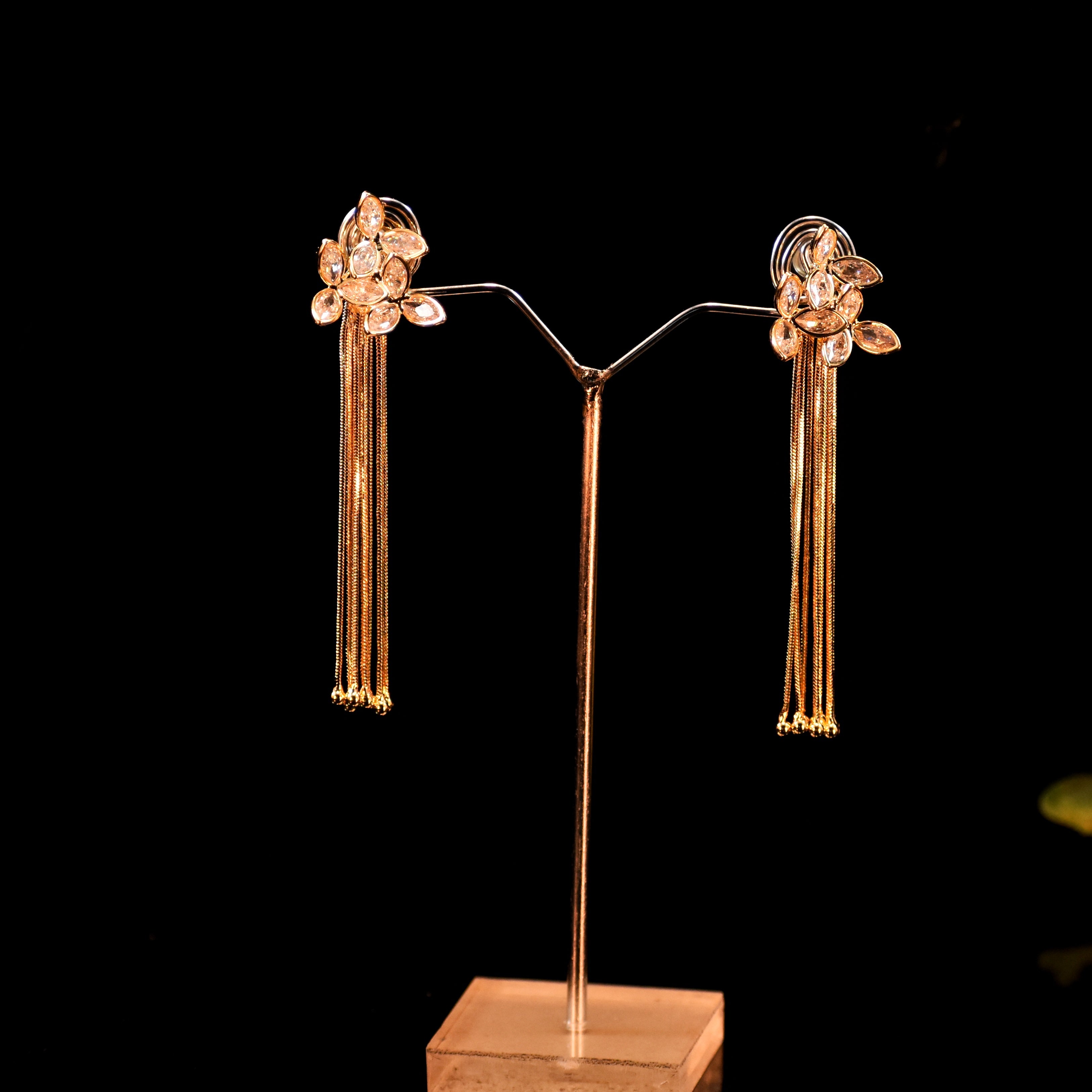 ✨ Elegant Long Flower Design Earrings – Premium Anti-Tarnish Jewelry for Women & Girls | ફૂલ ડિઝાઇન પ્રીમિયમ ઈયરિંગ્સ ✨