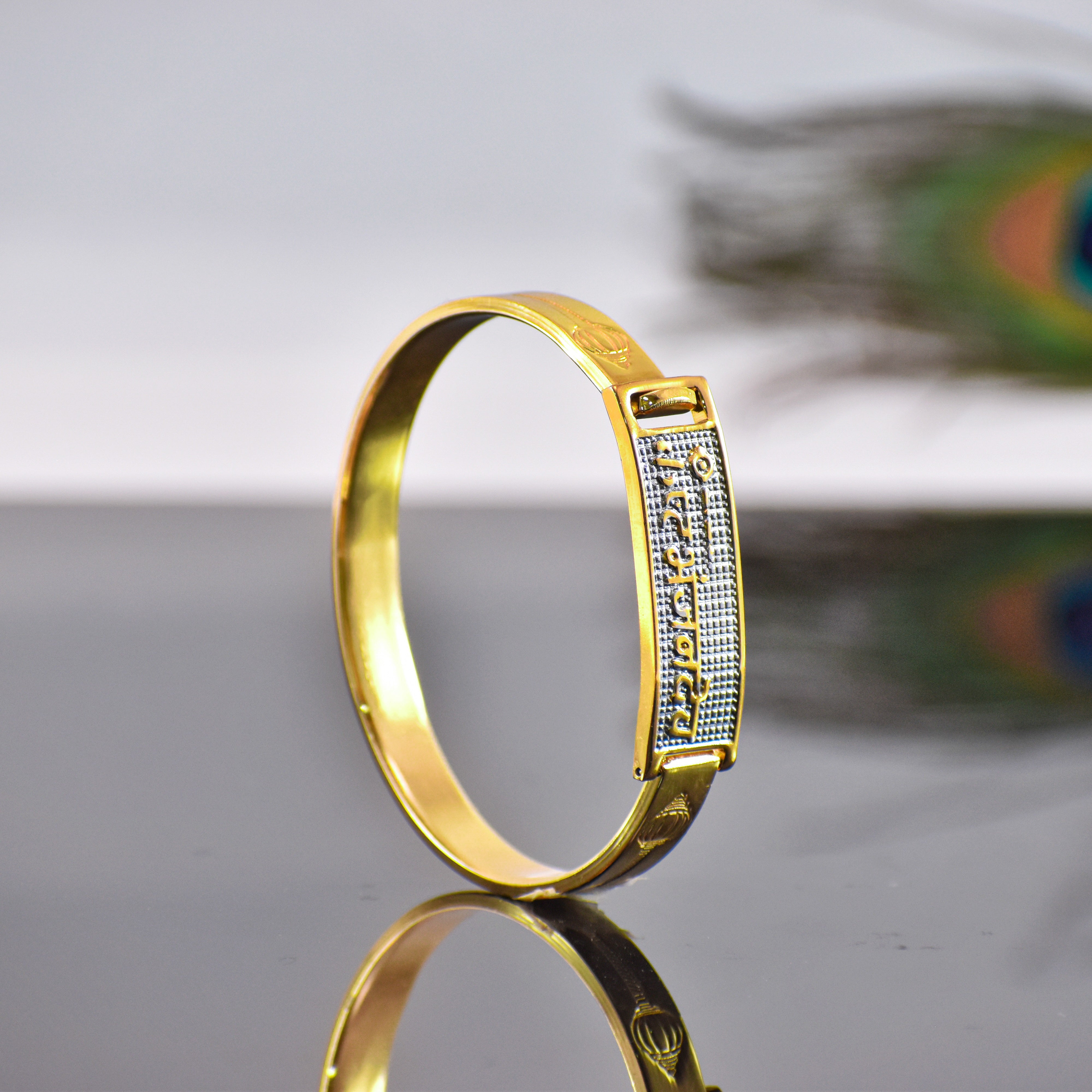 કષ્ટભંજન દેવ Gold-Plated Kada – Divine Strength of Lord Hanuman ✅ 12-Month Warranty