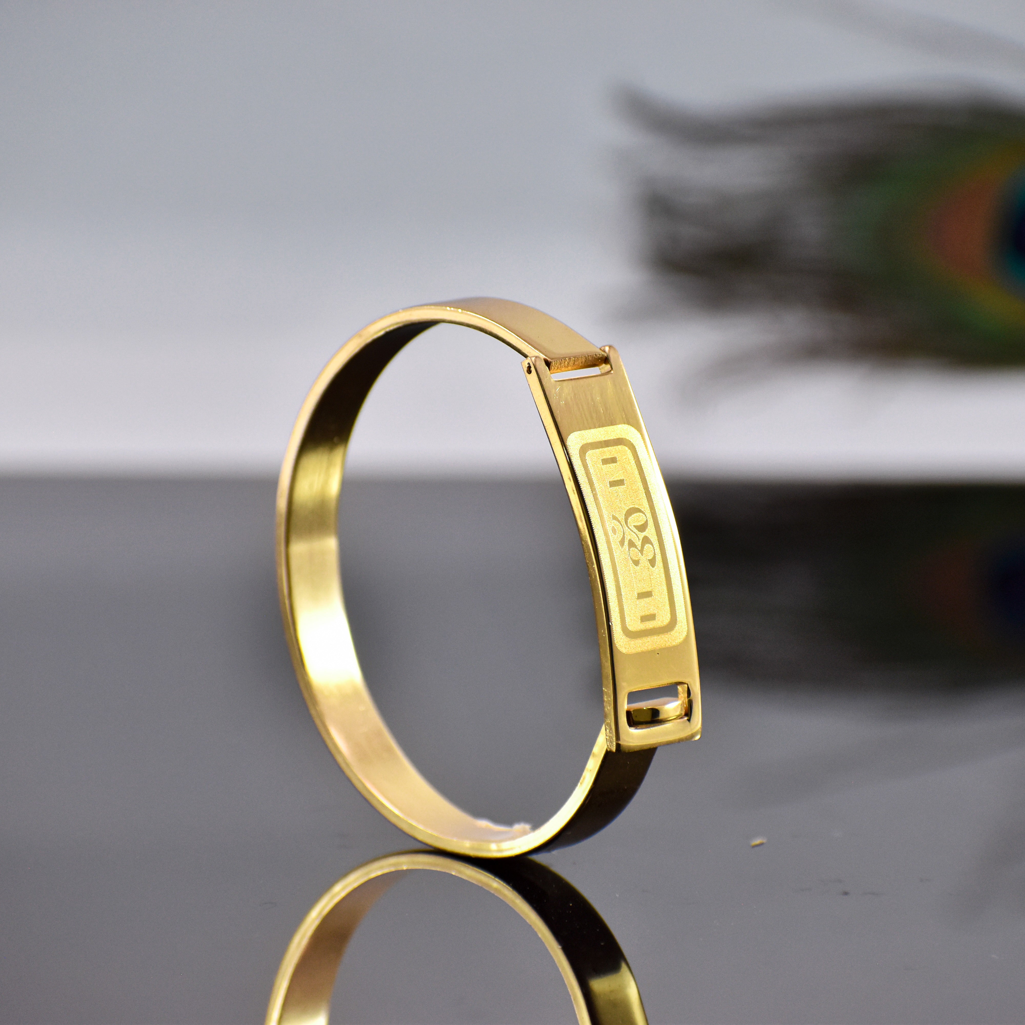 Elegant ॐ Gold-Plated Kada for Men | Pure Devotion, Bold Style ✅ 12-Month Warranty