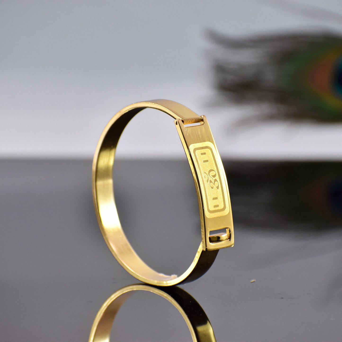 Elegant ॐ Gold-Plated Kada for Men | Pure Devotion, Bold Style ✅ 12-Month Warranty