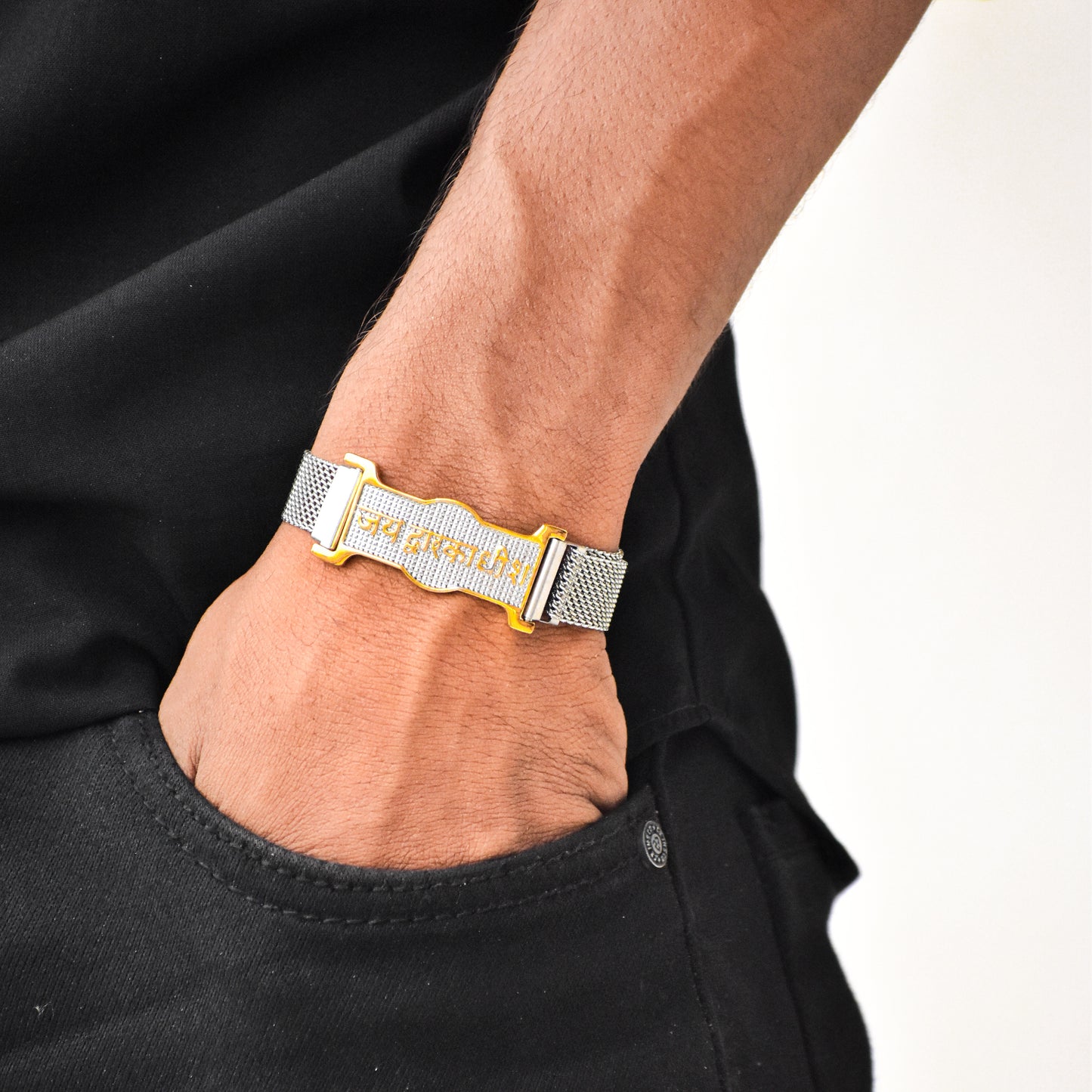 Jay Dwarkadhis Bracelet Kada Casual Design Gold Plated For Men ✅ 12-Month Warranty