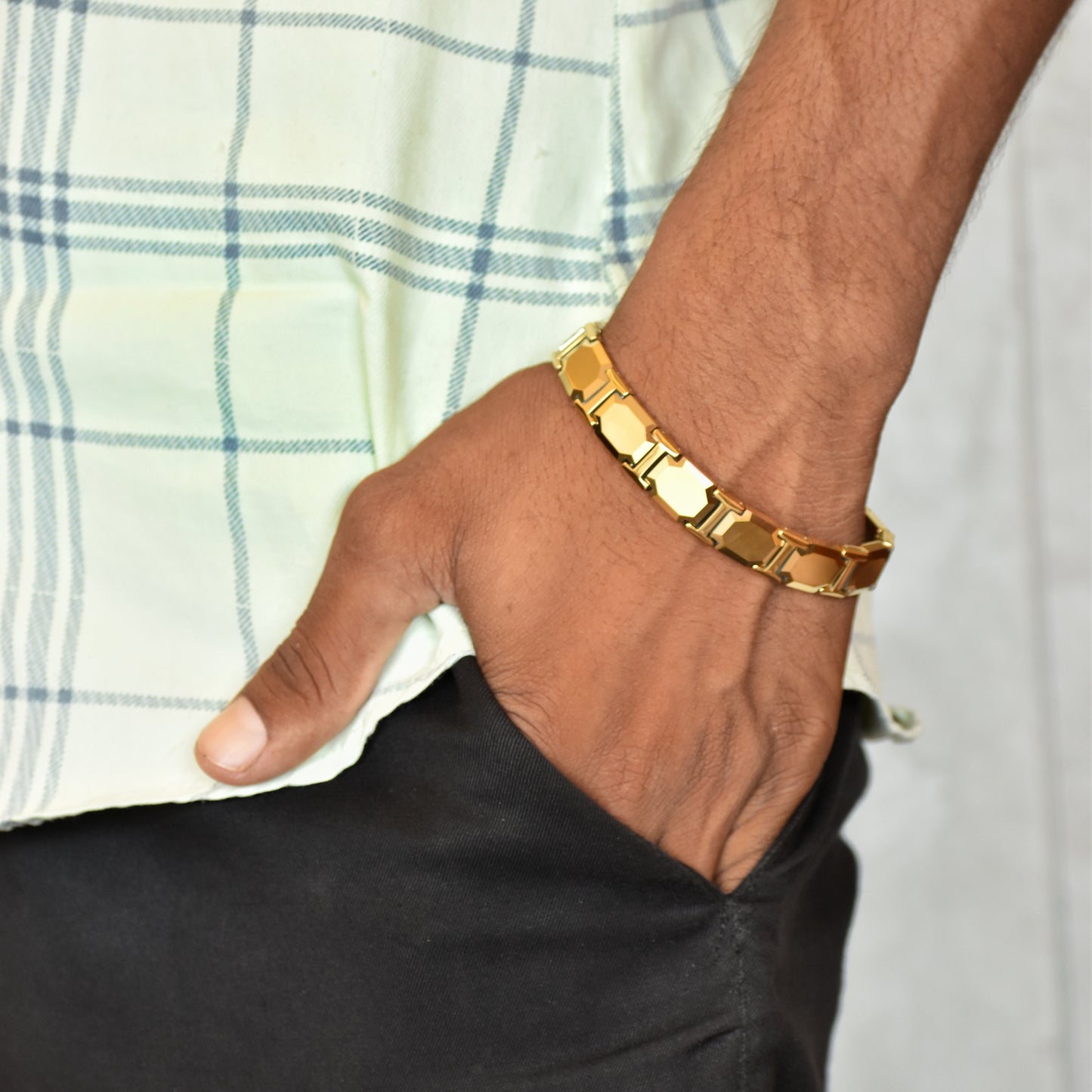 Bold Gold Plated Bracelet | Classic Strength, Modern Elegance