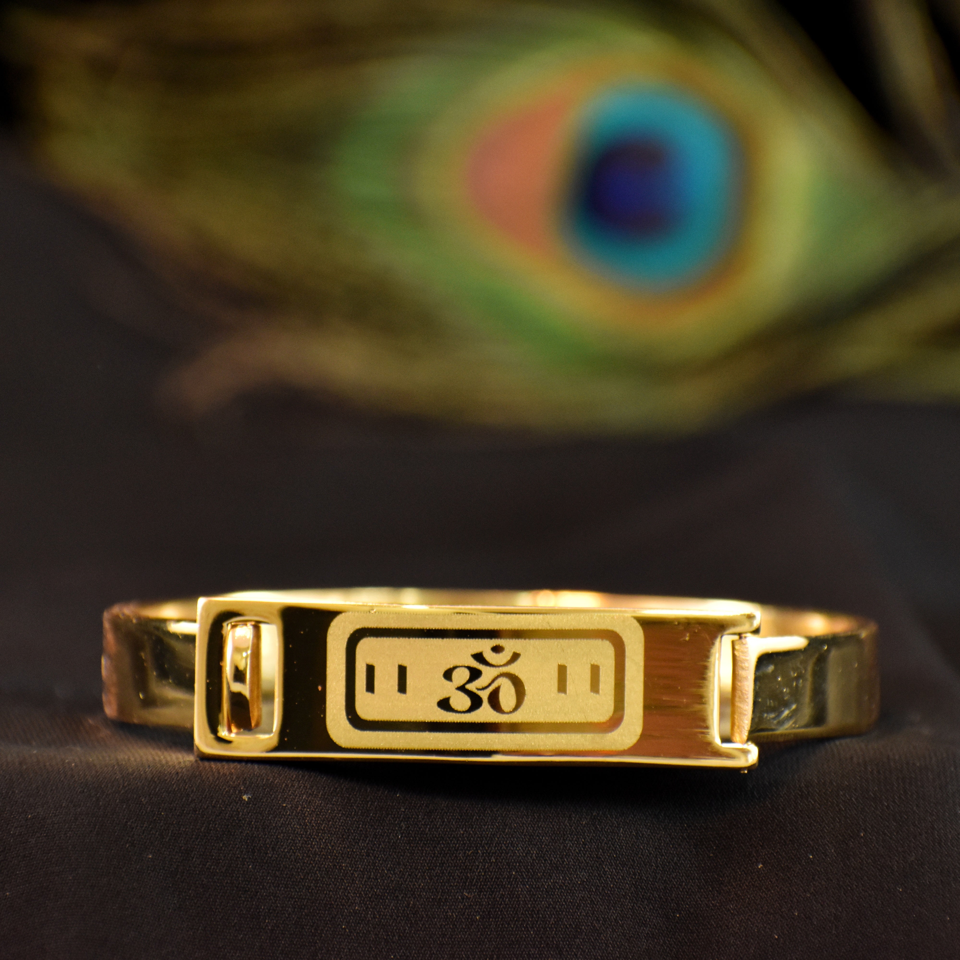 🕉️ ॐ Divine Energy Kada – Gold Plated 1 Year Warranty ✅