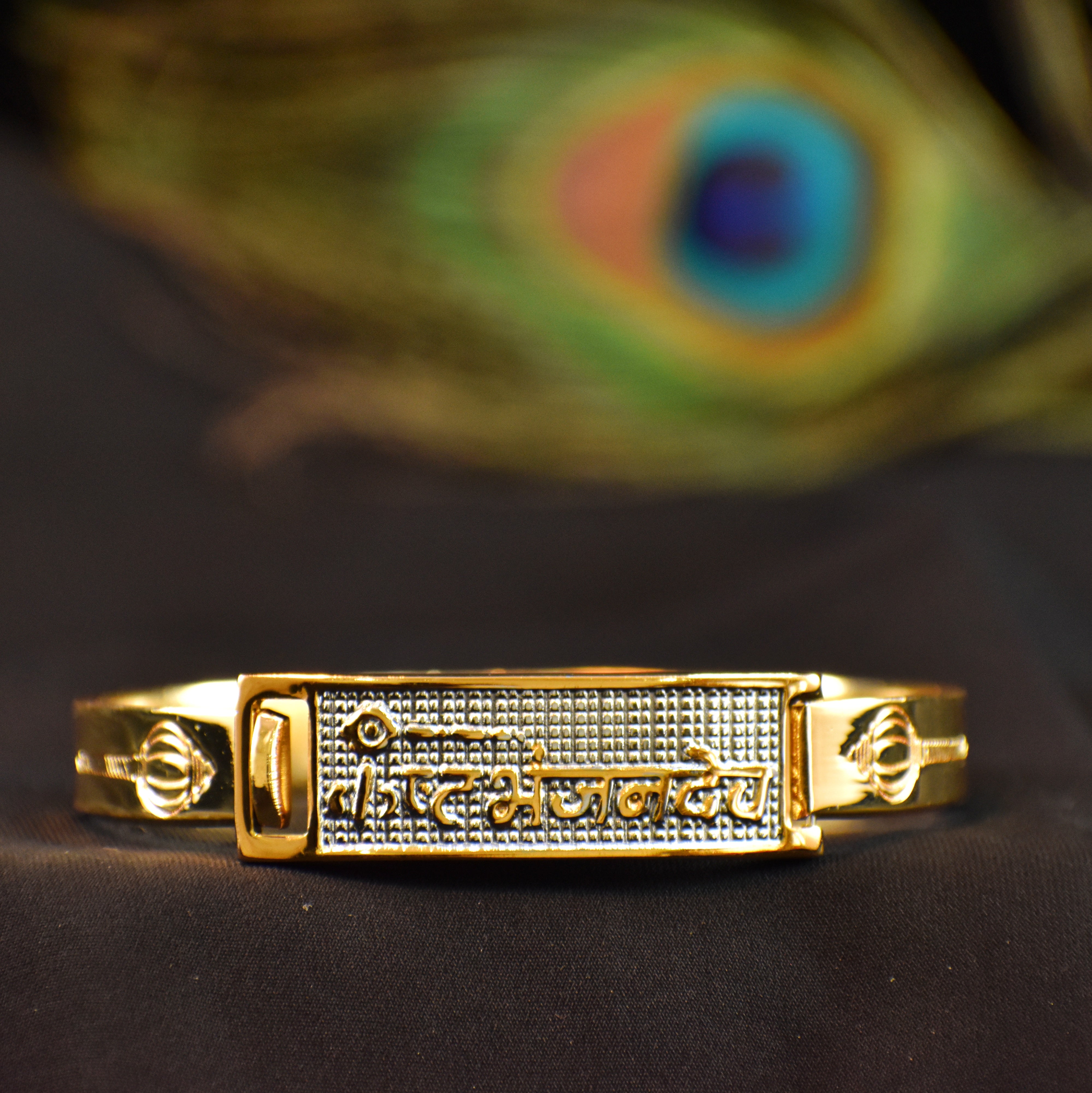 કષ્ટભંજન દેવ Gold-Plated Kada – Divine Strength of Lord Hanuman ✅ 12-Month Warranty