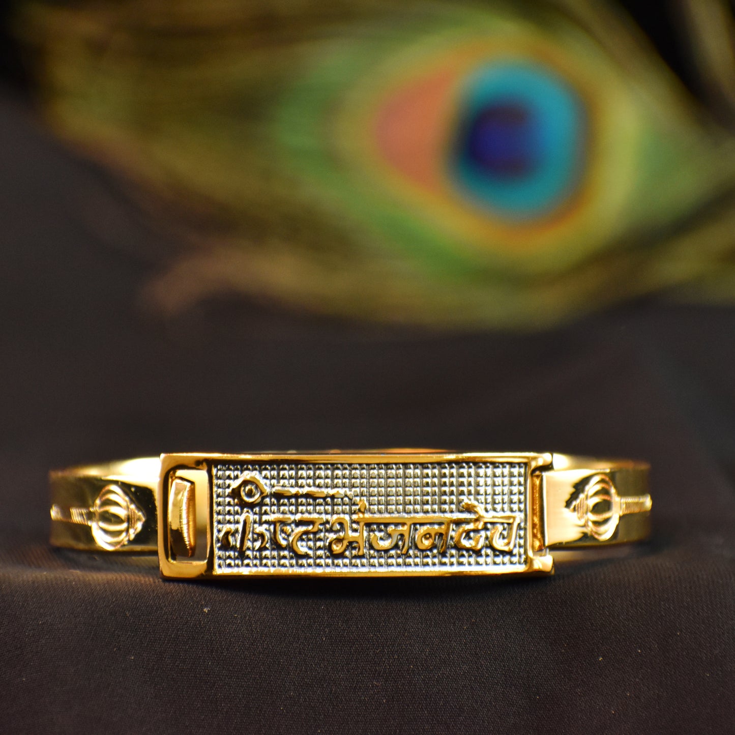 કષ્ટભંજન દેવ Gold-Plated Kada – Divine Strength of Lord Hanuman ✅ 12-Month Warranty