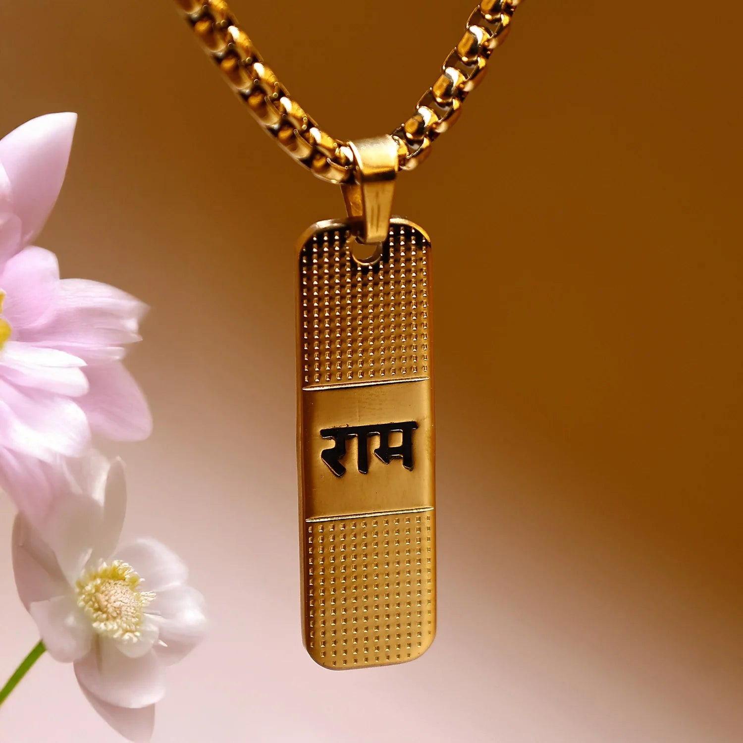 Gold Plated Shree Ram Kavach Pendant with Chain