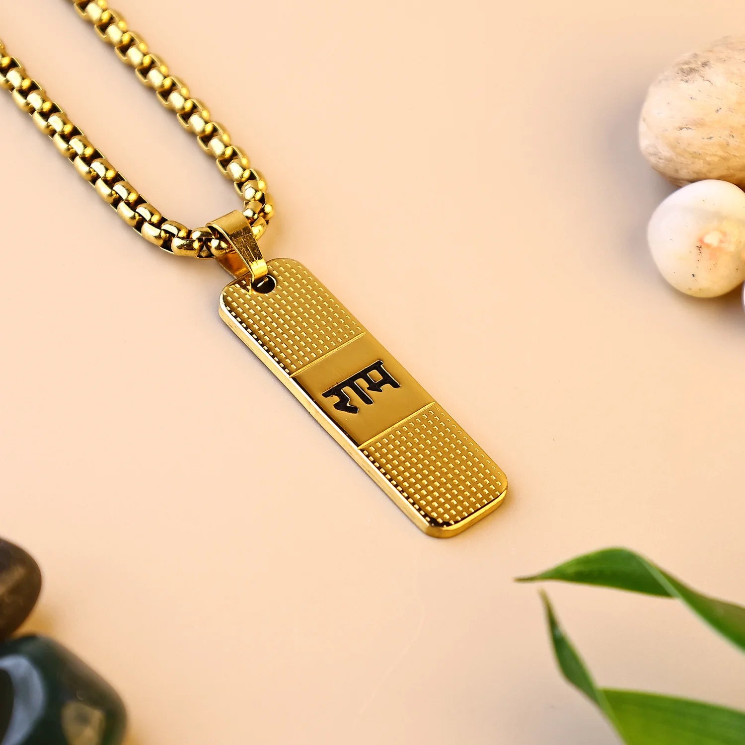 Gold Plated Shree Ram Kavach Pendant with Chain