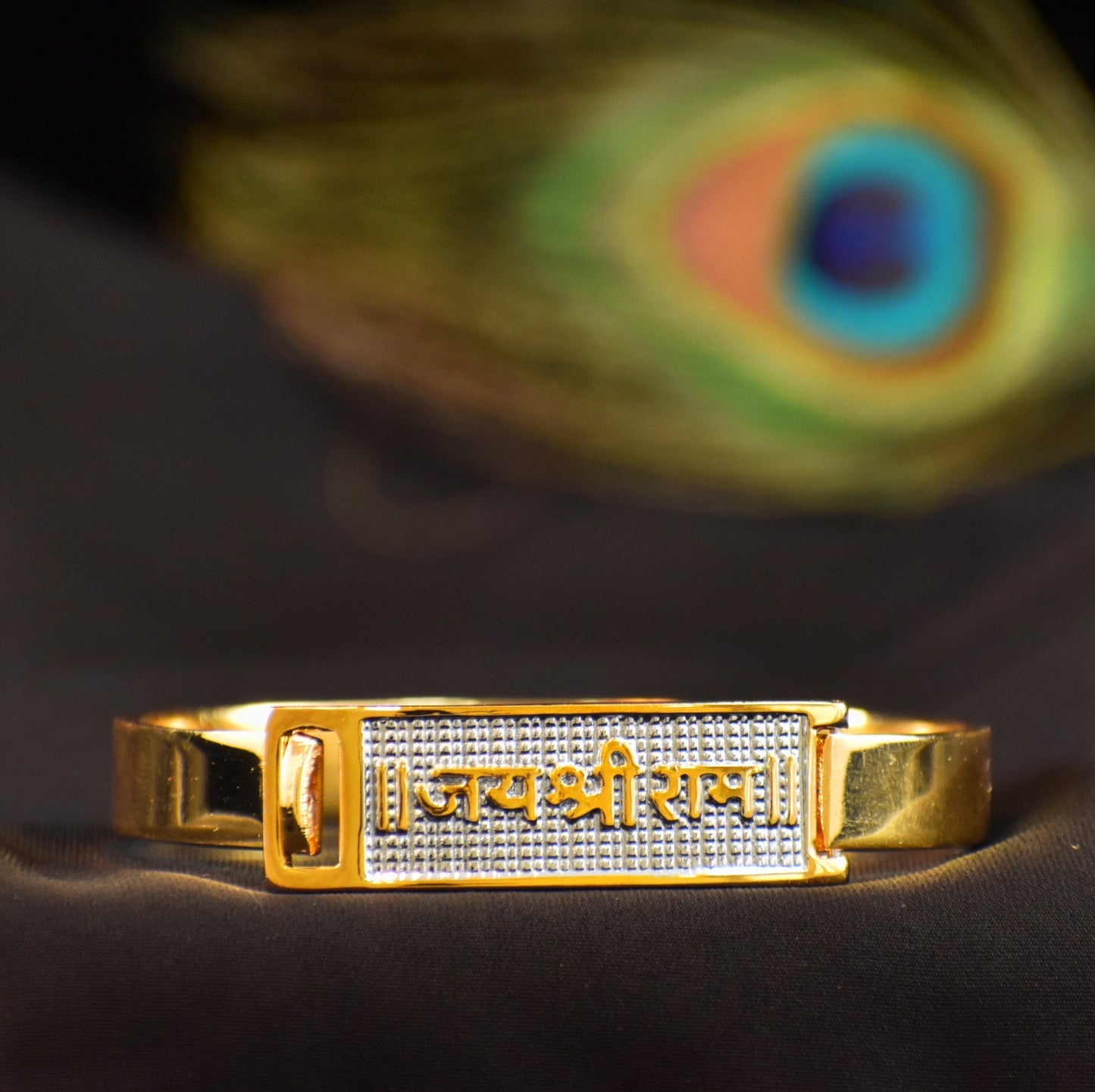 Shri Ram Kada Gold-Plated Kada – | 1 Year Warranty ✅