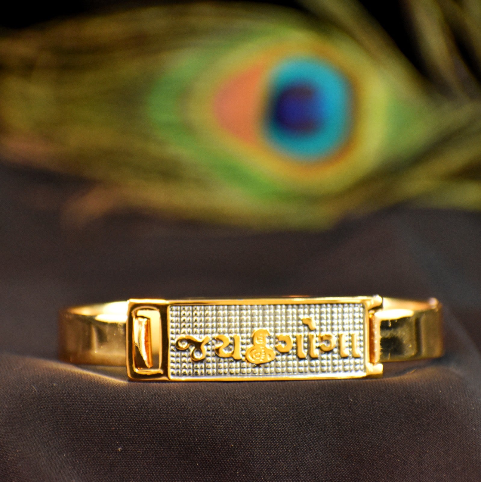 JAI GOGA GOLD PLATED BRACELET KADA - ગોગા મહારાજ ✅ 12-Month Warranty