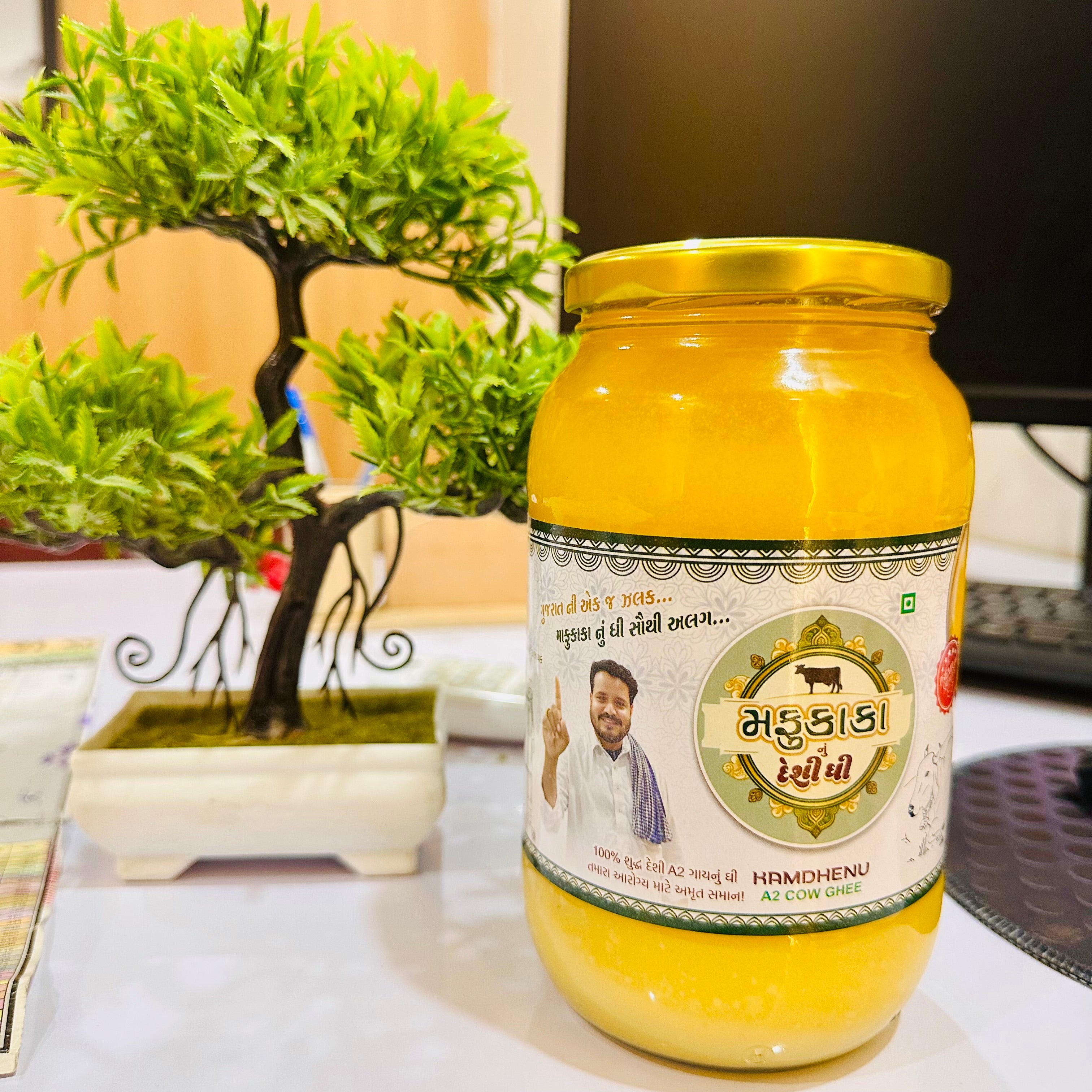 Desi Cow Pure Natural Ghee - મફુકાકાનું દેશી A2 ગાયનું ઘી – 100% શુદ્ધ, પ્રાકૃતિક અને લેબ ટેસ્ટેડ