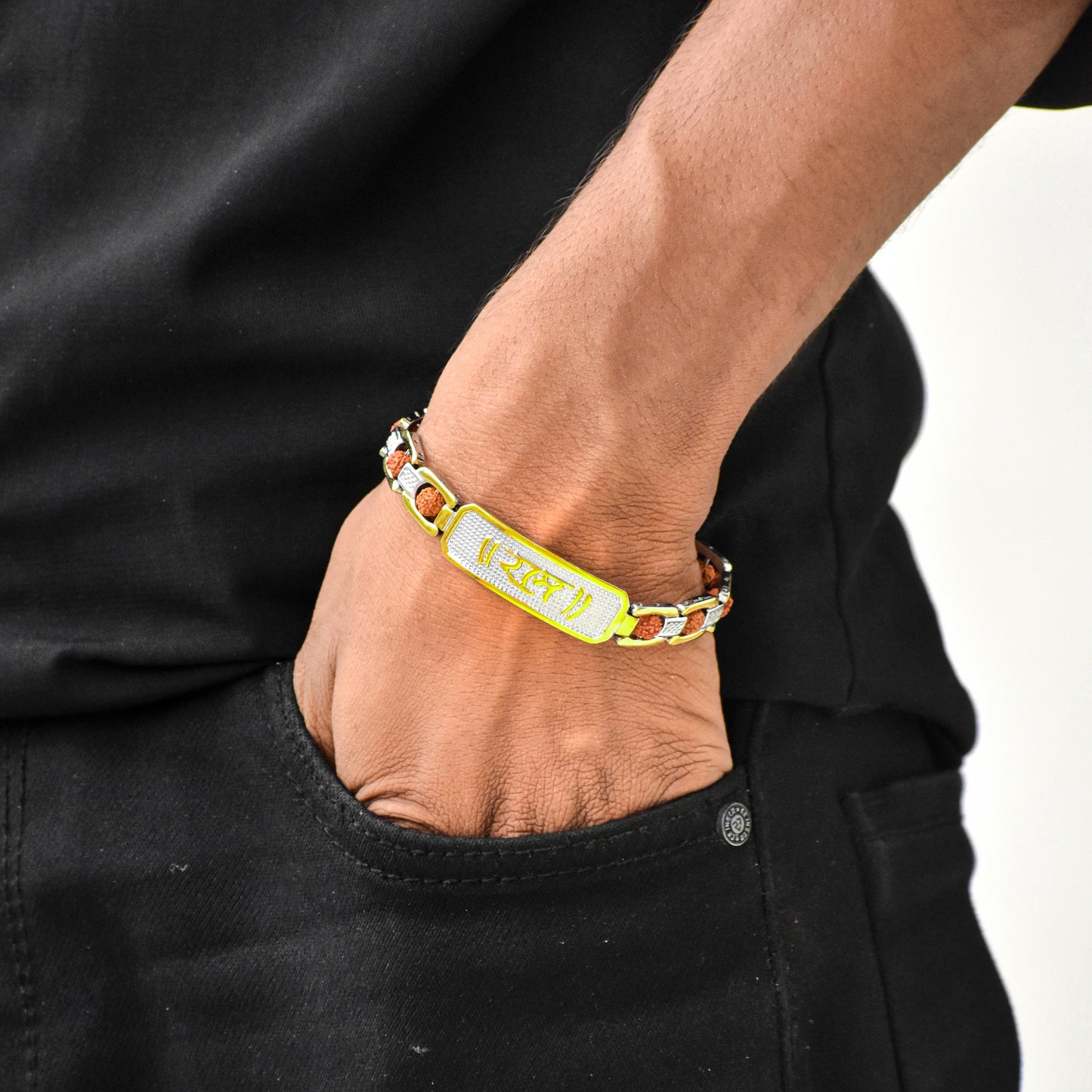 Jai Shri Ram Gold-Plated Rudraksh Bracelet – Daily Wear Special