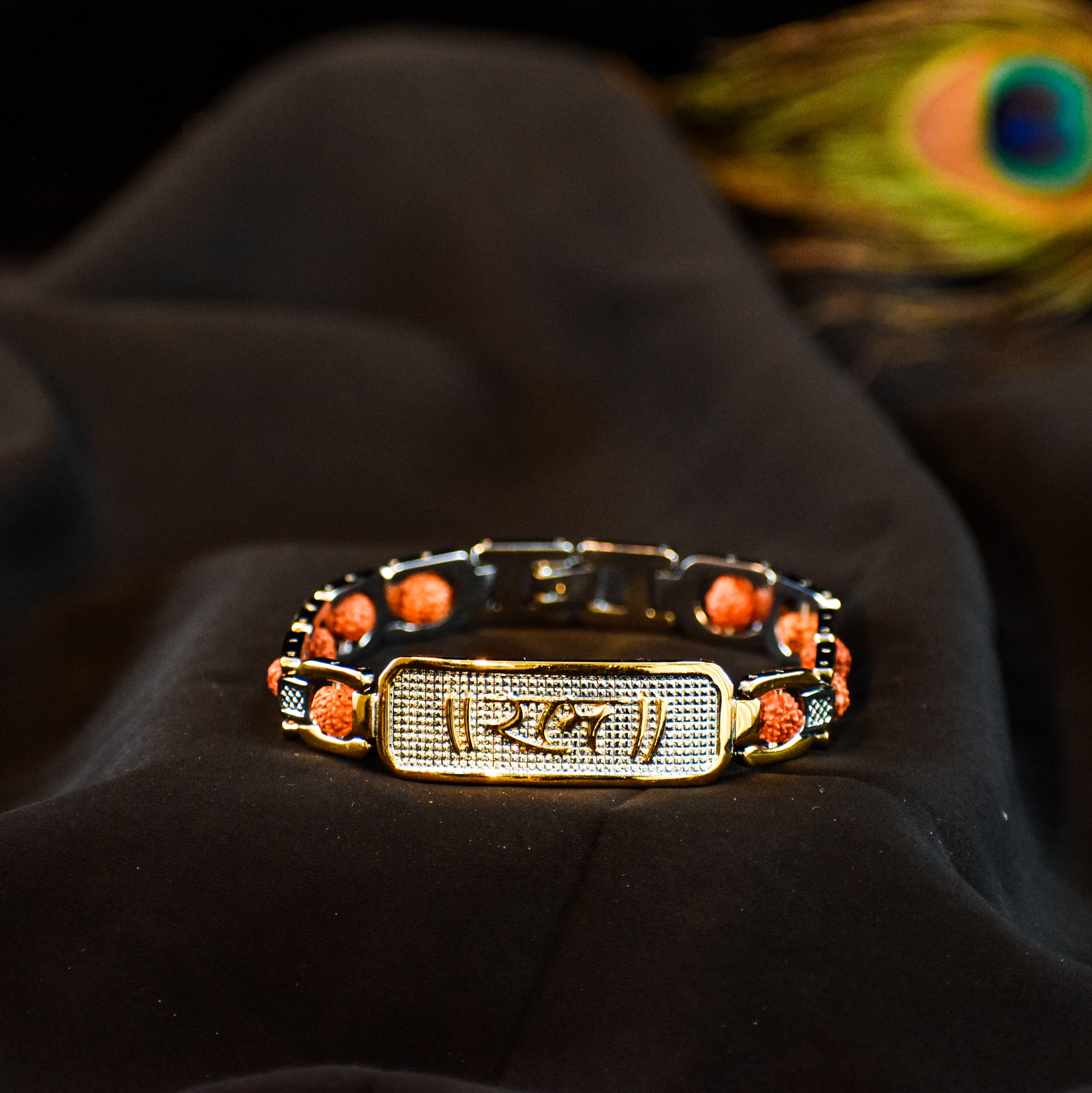 🔱 Ram Gold-Plated Rudraksha Bracelet