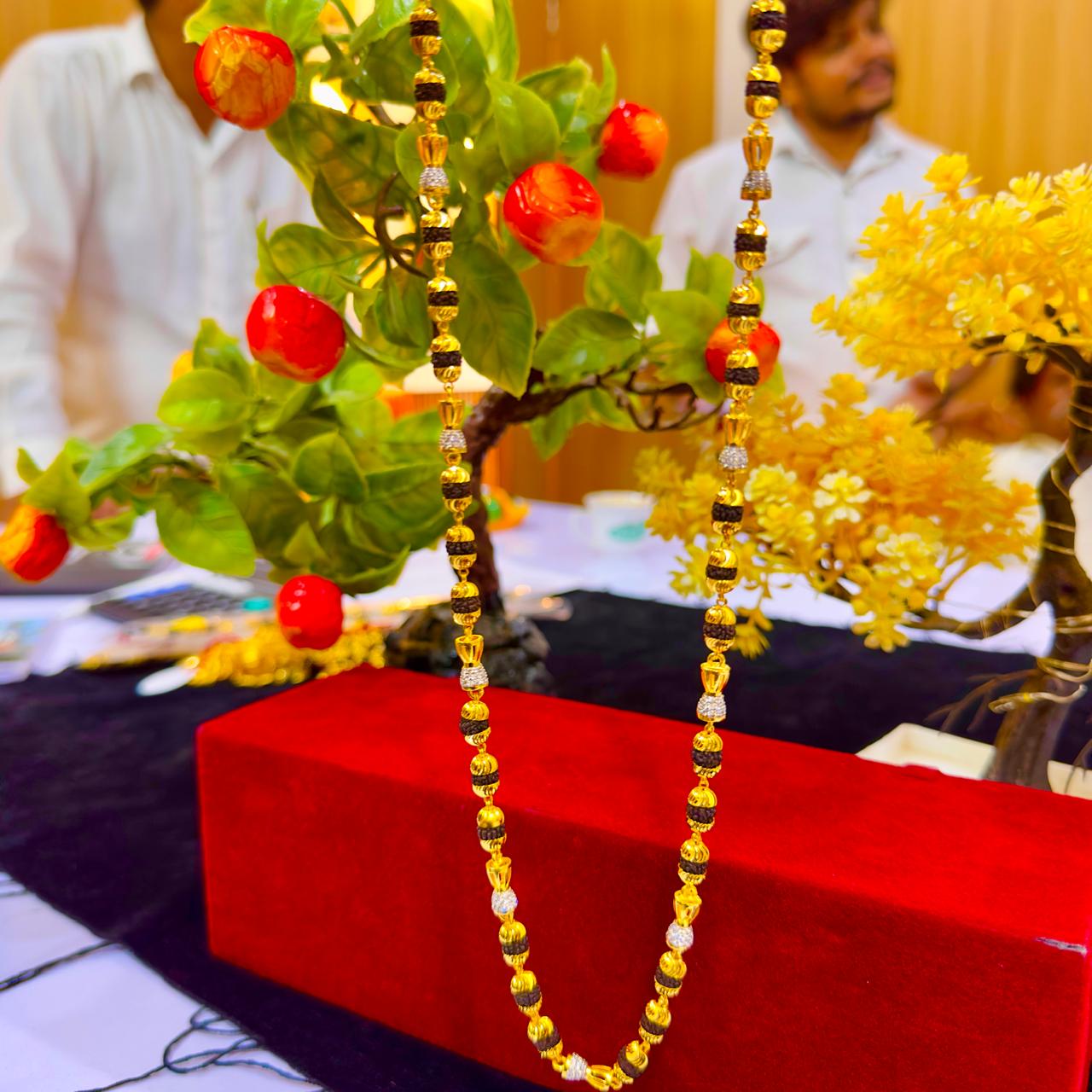 Designer 24 Carat Real Gold Plated Rudraksh Mala | 12 Month Guarantee | 1 Year Free Polish | 30% Refund Assured | เชถเซเชญเชพเชฏเชฎเชพเชจ เชฐเซเชฆเซเชฐเชพเชเซเชท เชฎเชพเชณเชพ 24 เชเซเชฐเซเช เชธเซเชจเชพเชจเซ เชเชขเชพเชตเช เชธเชพเชฅเซ