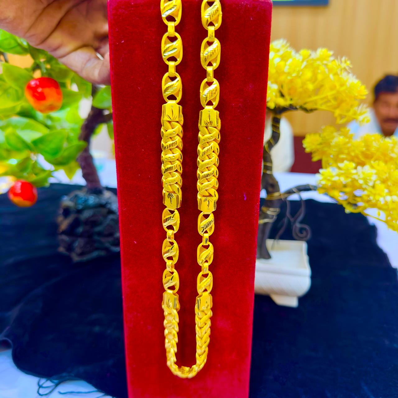 24 Carat Real Gold Plated Designer Chain Mala | 30% Refund Assured | રોયલ ચેઇન માળા 24 કેરેટ સોનાની હેવી પલેટિંગ સાથે