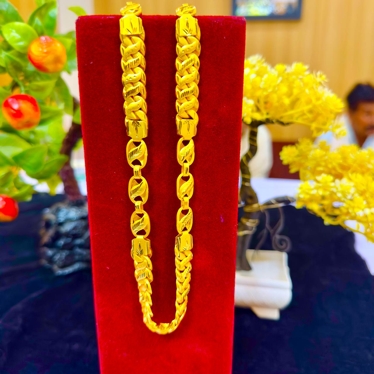 24 Carat Real Gold Plated Designer Chain Mala | 30% Refund Assured | રોયલ ચેઇન માળા 24 કેરેટ સોનાની હેવી પલેટિંગ સાથે