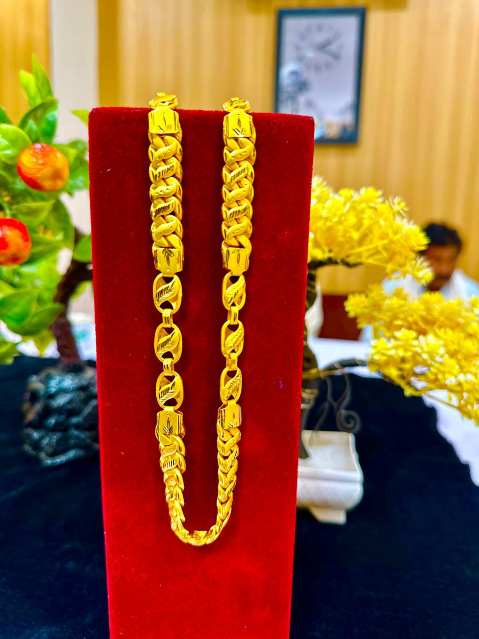 24 Carat Real Gold Plated Designer Chain Mala | 30% Refund Assured | રોયલ ચેઇન માળા 24 કેરેટ સોનાની હેવી પલેટિંગ સાથે