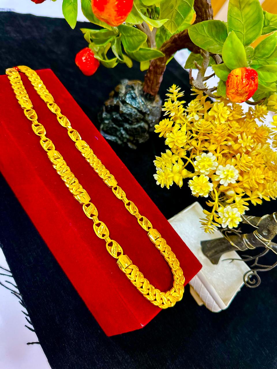 24 Carat Real Gold Plated Designer Chain Mala | 30% Refund Assured | રોયલ ચેઇન માળા 24 કેરેટ સોનાની હેવી પલેટિંગ સાથે