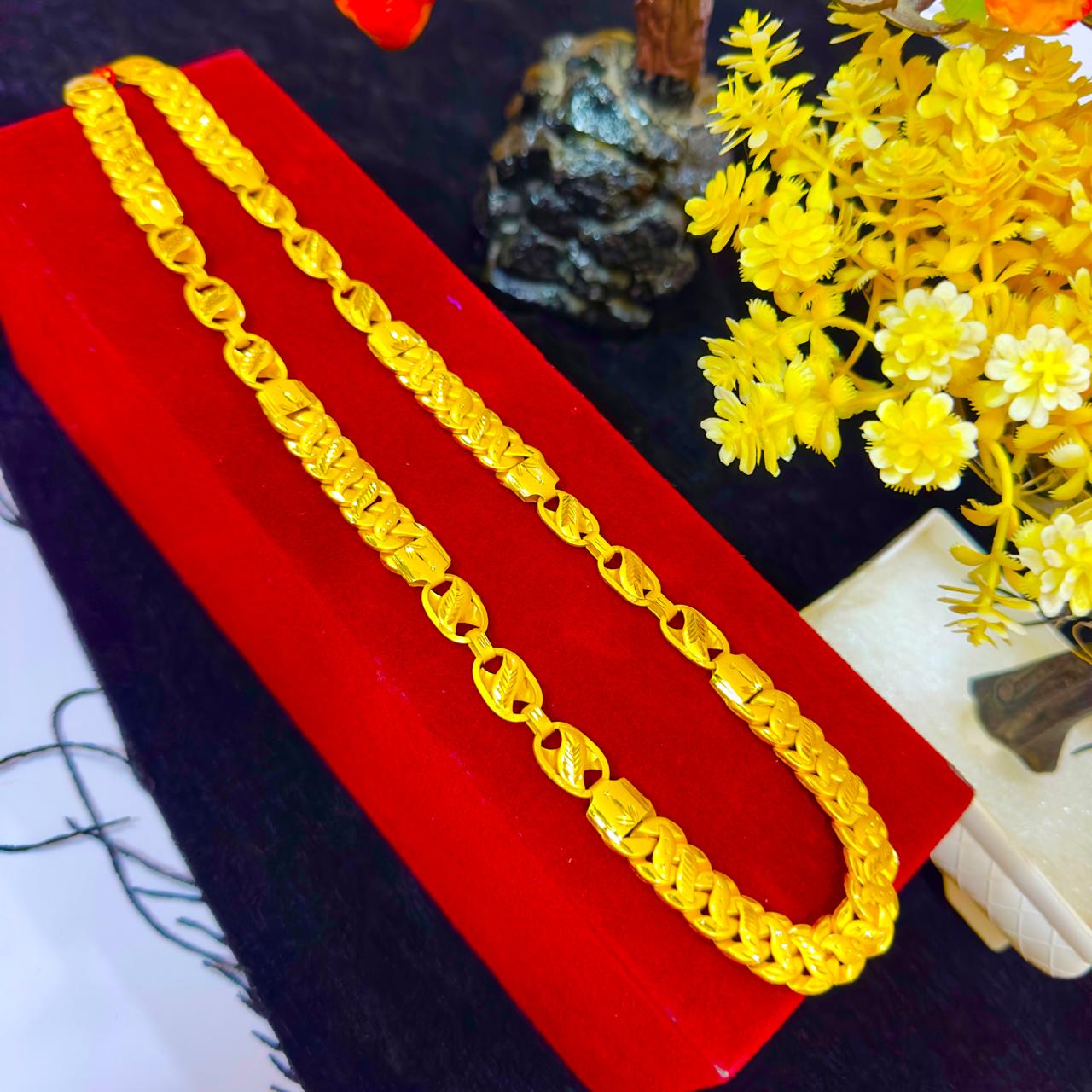 24 Carat Real Gold Plated Designer Chain Mala | 30% Refund Assured | રોયલ ચેઇન માળા 24 કેરેટ સોનાની હેવી પલેટિંગ સાથે