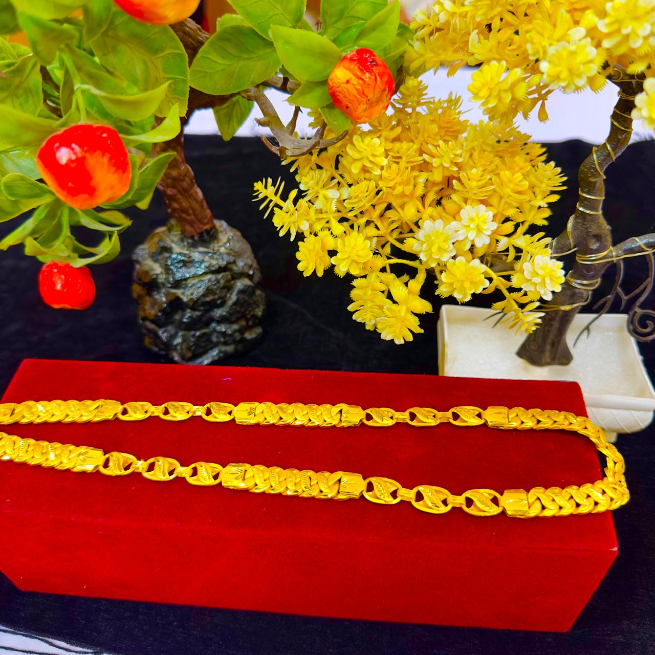 24 Carat Real Gold Plated Designer Chain Mala | 30% Refund Assured | રોયલ ચેઇન માળા 24 કેરેટ સોનાની હેવી પલેટિંગ સાથે