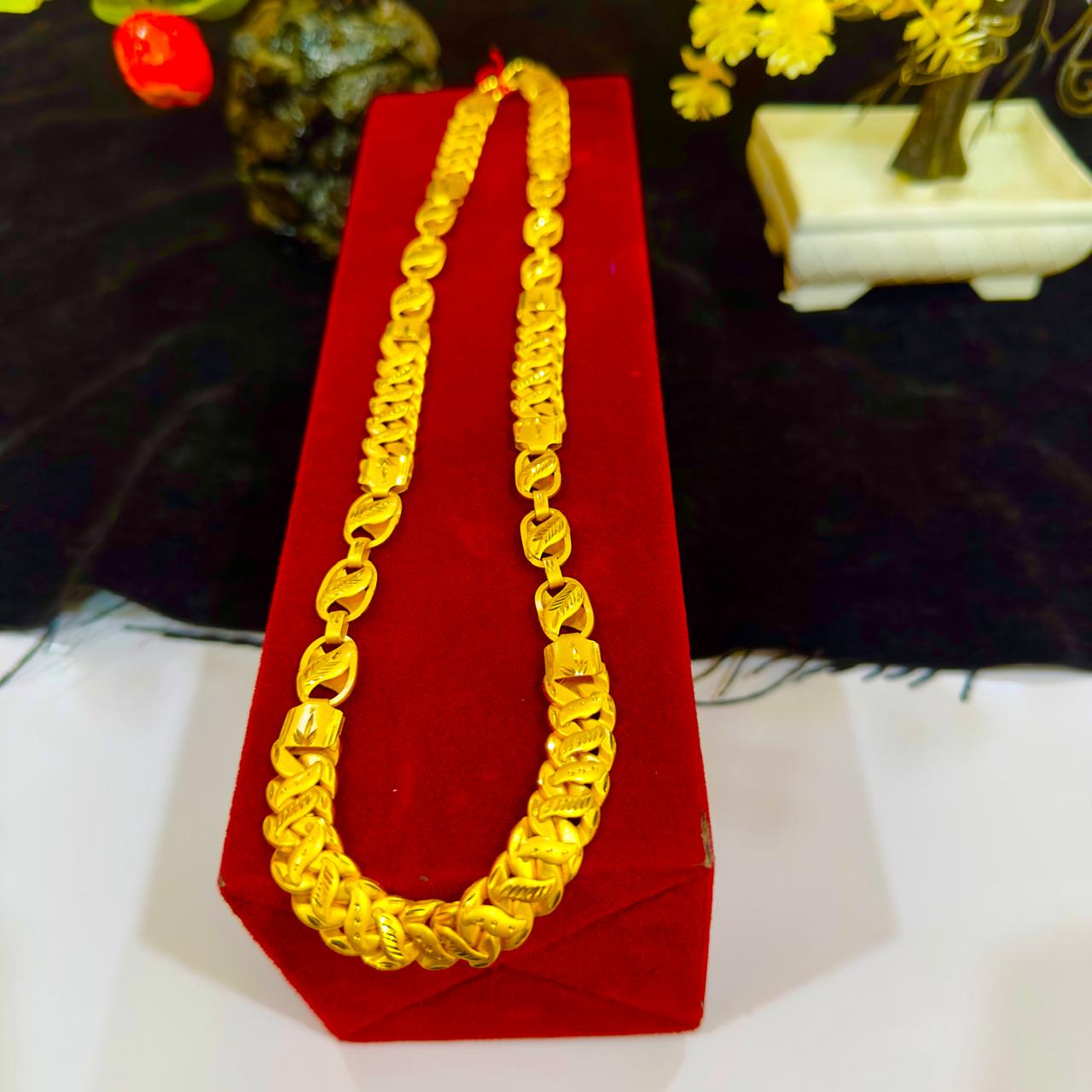 24 Carat Real Gold Plated Designer Chain Mala | 30% Refund Assured | રોયલ ચેઇન માળા 24 કેરેટ સોનાની હેવી પલેટિંગ સાથે