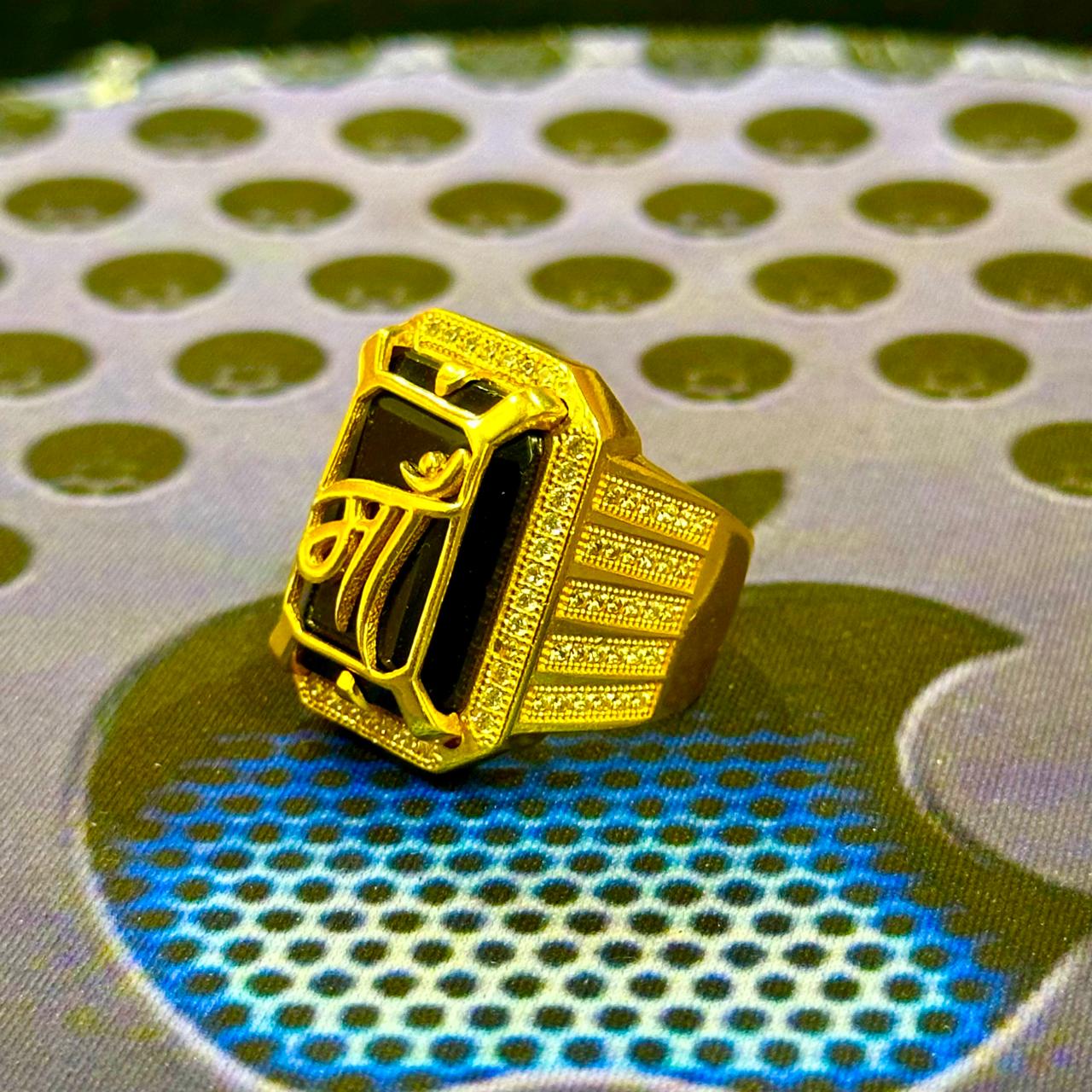 “માઁ” ગોલ્ડ-પ્લેટેડ રિંગ – માતૃત્વ અને ભક્તિ gold plated Ring