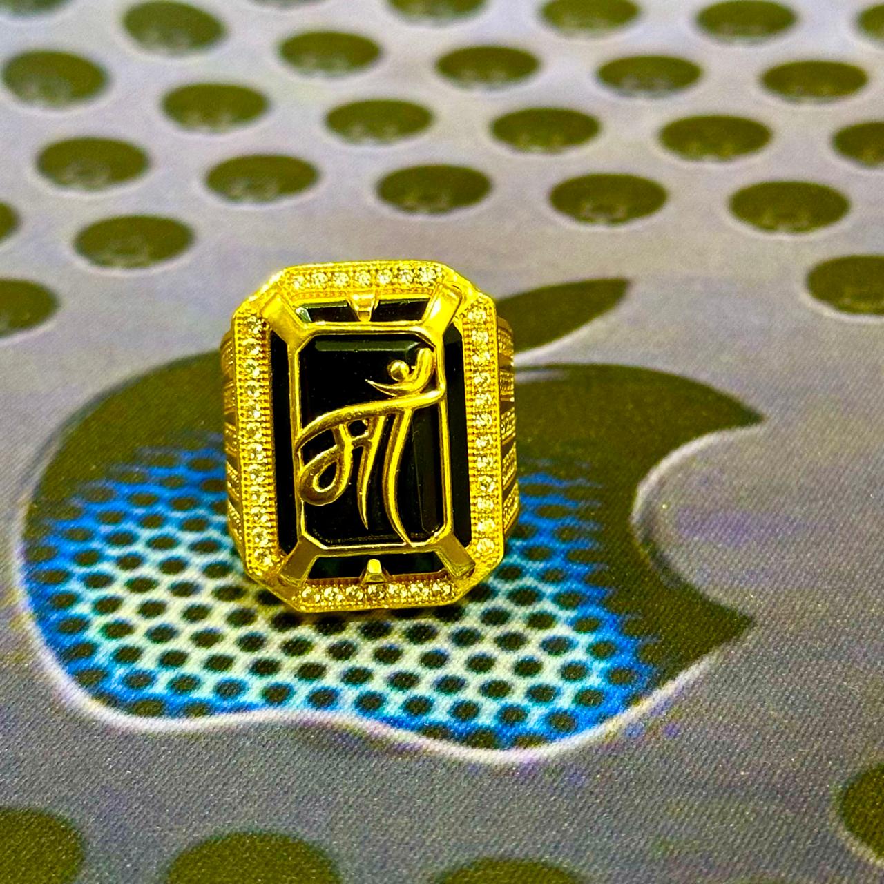 “માઁ” ગોલ્ડ-પ્લેટેડ રિંગ – માતૃત્વ અને ભક્તિ gold plated Ring