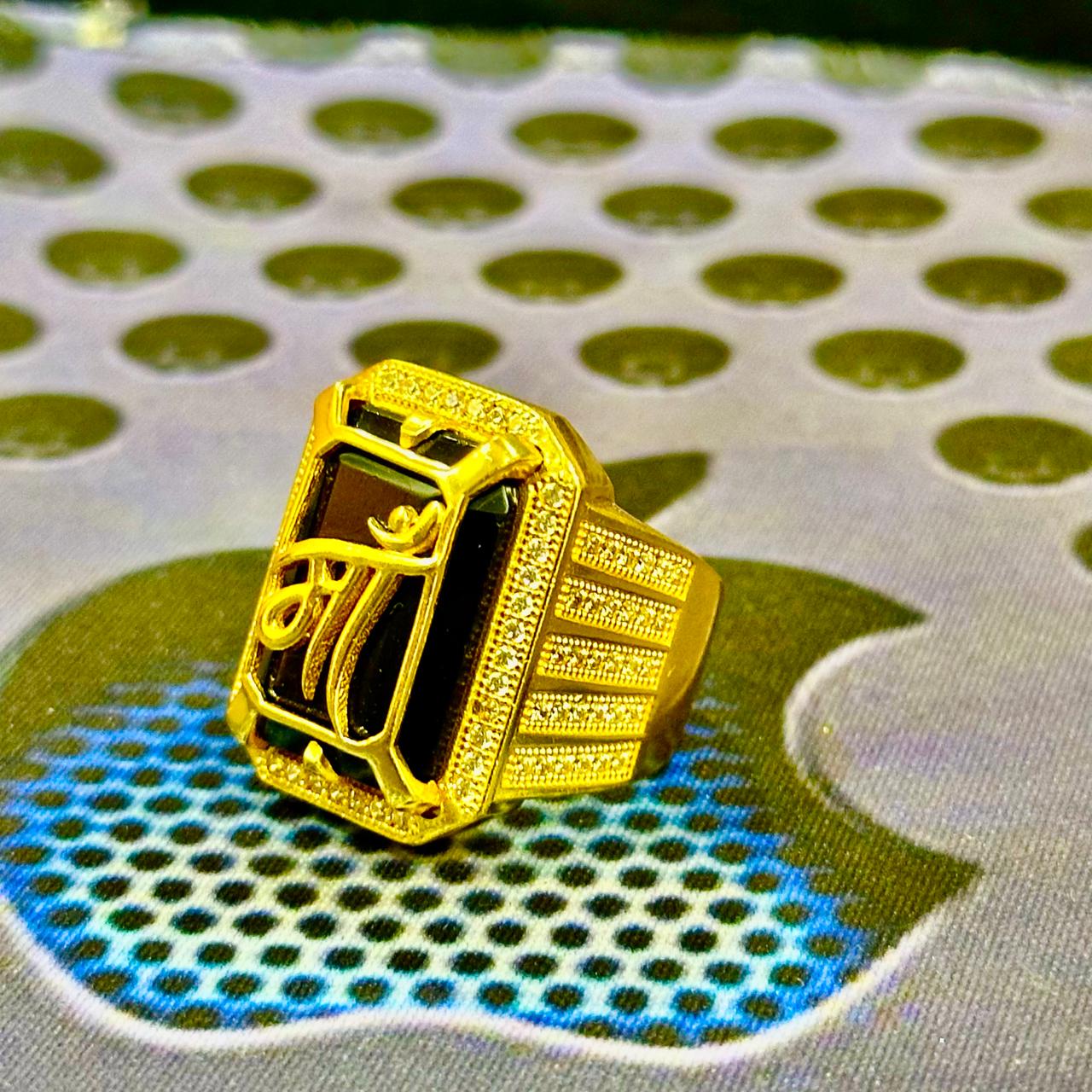 “માઁ” ગોલ્ડ-પ્લેટેડ રિંગ – માતૃત્વ અને ભક્તિ gold plated Ring