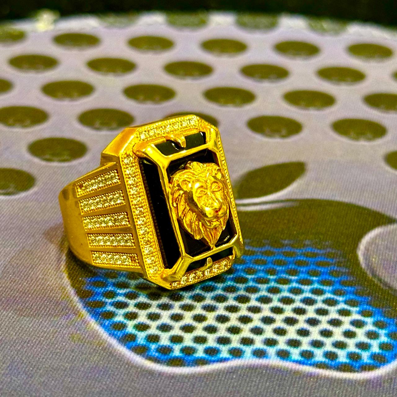 Lion Head Gold Plated Ring | સિંહ મુખ ગોલ્ડ પ્લેટેડ રિંગ