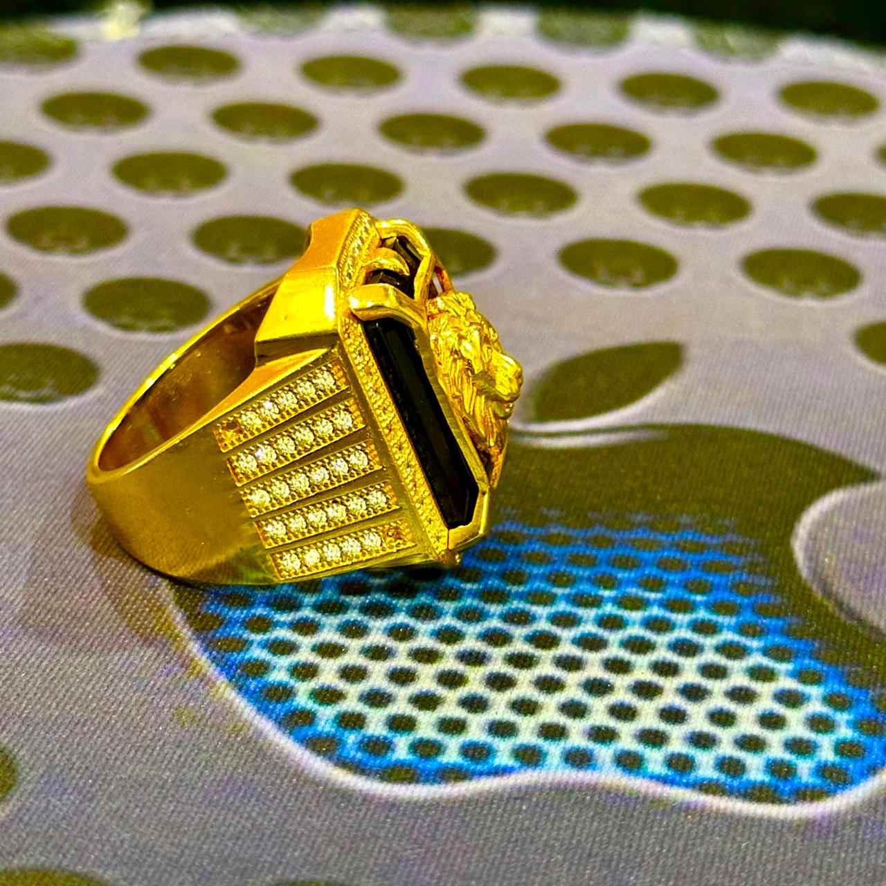 Lion Head Gold Plated Ring | સિંહ મુખ ગોલ્ડ પ્લેટેડ રિંગ