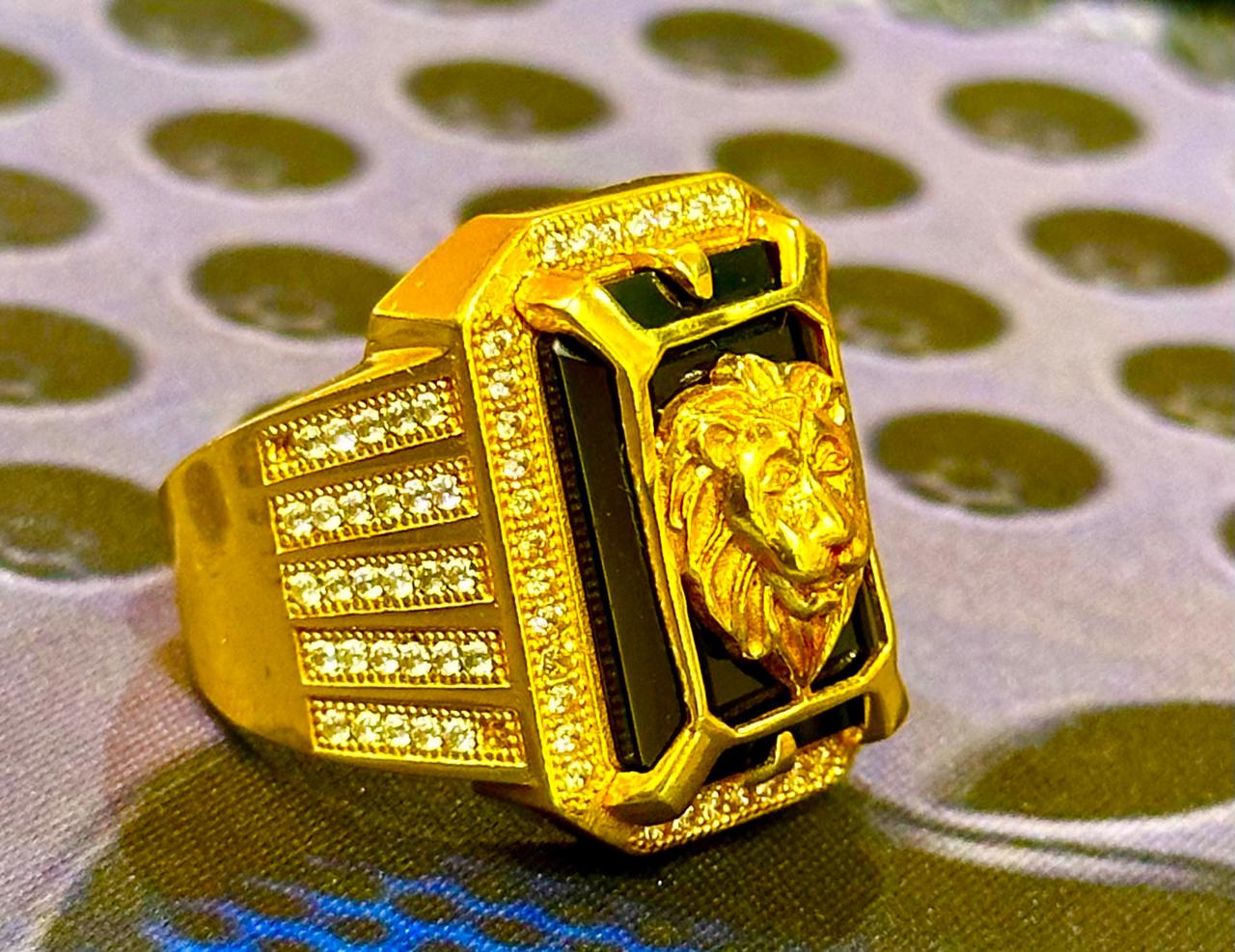Lion Head Gold Plated Ring | સિંહ મુખ ગોલ્ડ પ્લેટેડ રિંગ