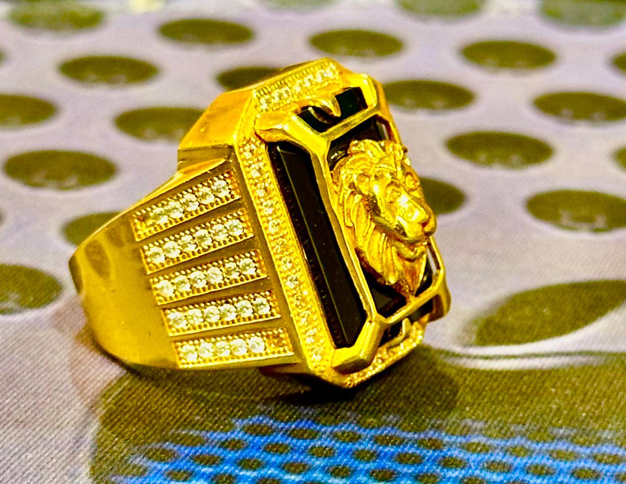 Lion Head Gold Plated Ring | સિંહ મુખ ગોલ્ડ પ્લેટેડ રિંગ