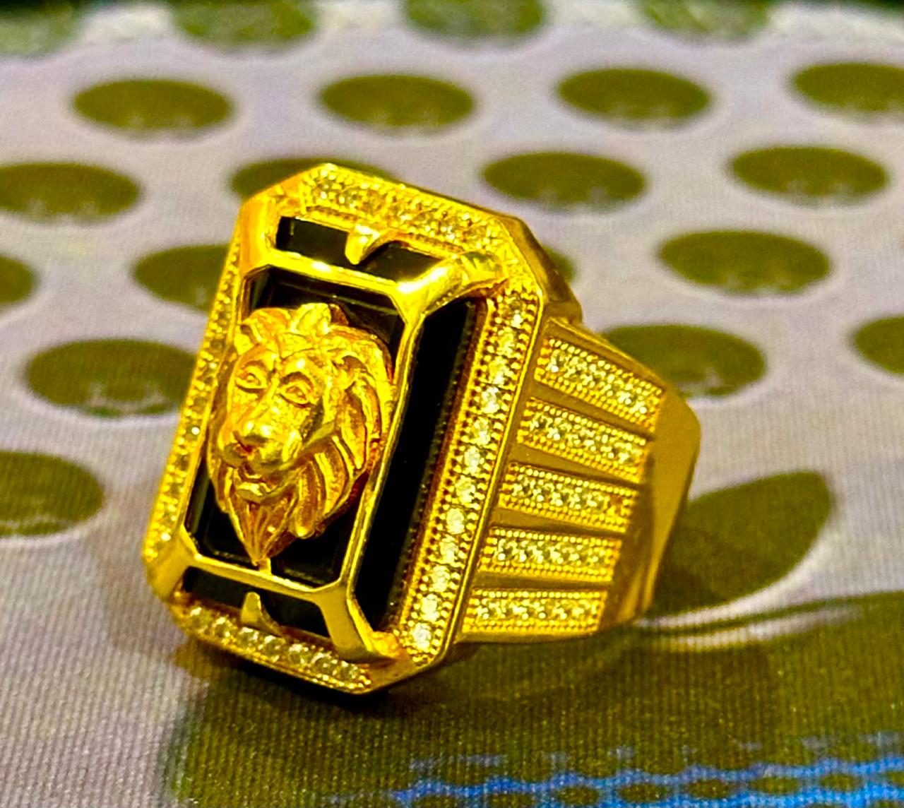 Lion Head Gold Plated Ring | સિંહ મુખ ગોલ્ડ પ્લેટેડ રિંગ