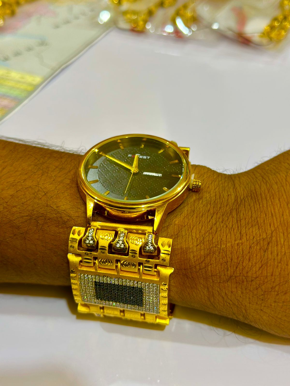 🕰️ Royal 24K Gold-Plated Gents Watch – Premium Look & Feel