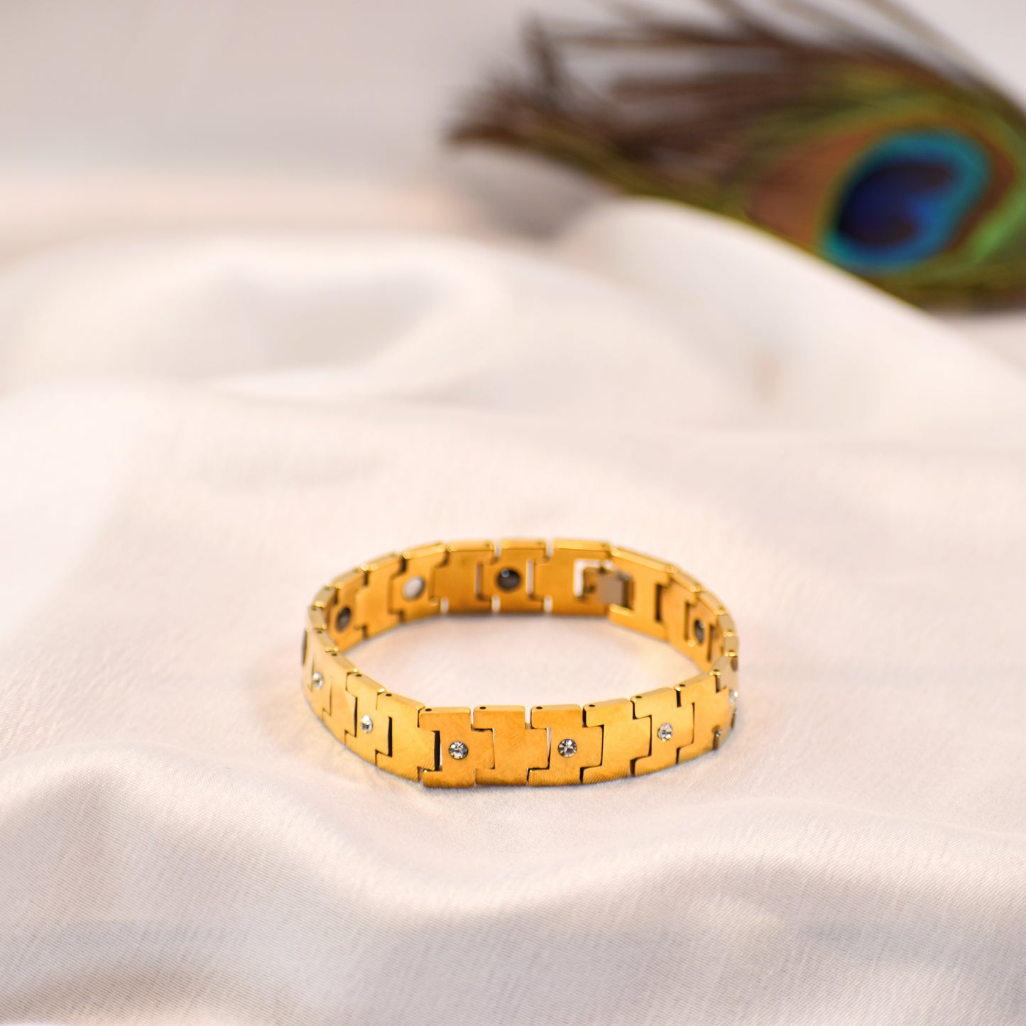 Premium Stone Studded Gold Plated Bracelet – Long Lasting | Anti Tarnish | 6-12 Month Shine