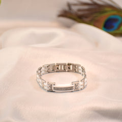 Crystal White – Premium Ceramic & Silver Bracelet | Stone Accent | Anti Tarnish