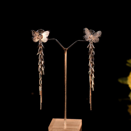 Premium Butterfly Long Drop Earrings – Stylish & Durable (Butterfly લાંબા ડ્રોપ ઈયરિંગ્સ)