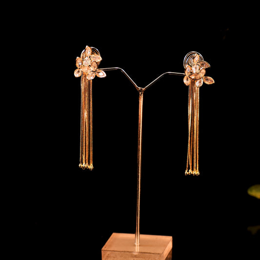 ✨ Elegant Long Flower Design Earrings – Premium Anti-Tarnish Jewelry for Women & Girls | ફૂલ ડિઝાઇન પ્રીમિયમ ઈયરિંગ્સ ✨