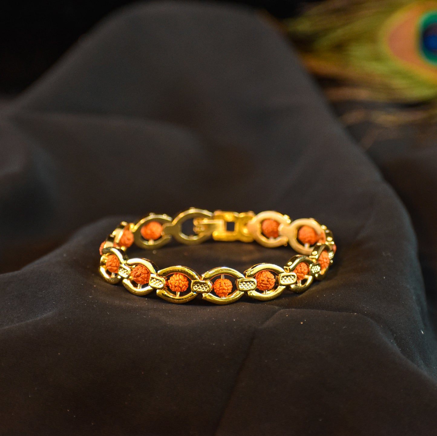 Gold-Plated Rudraksh Bracelet –|🚩 – Dual Plated 1 Year Warranty ✅