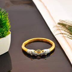 Dual Cobra Head Gold-Plated Kada Bangle – Royal Snake Design