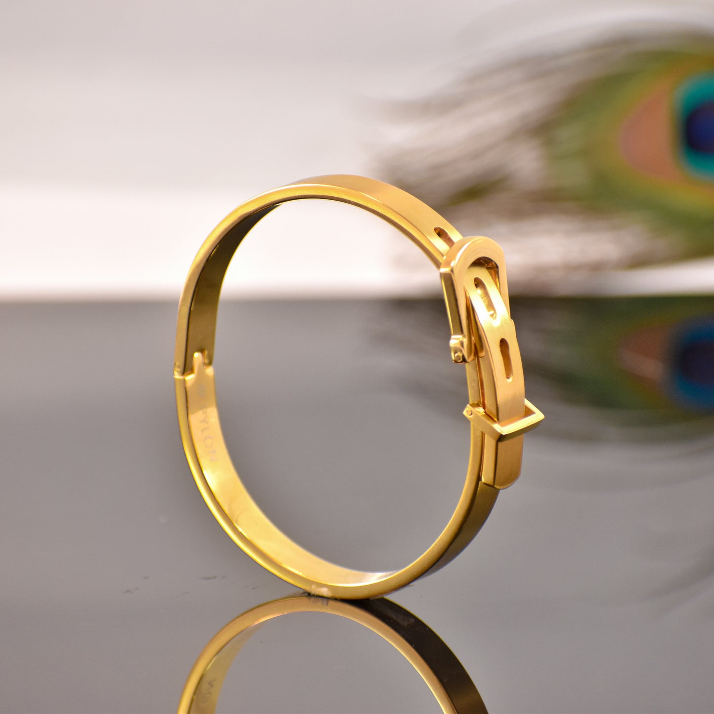Gold-Plated Buckle Kada – Bold, Unique & Adjustable - 6-Month Guarantee