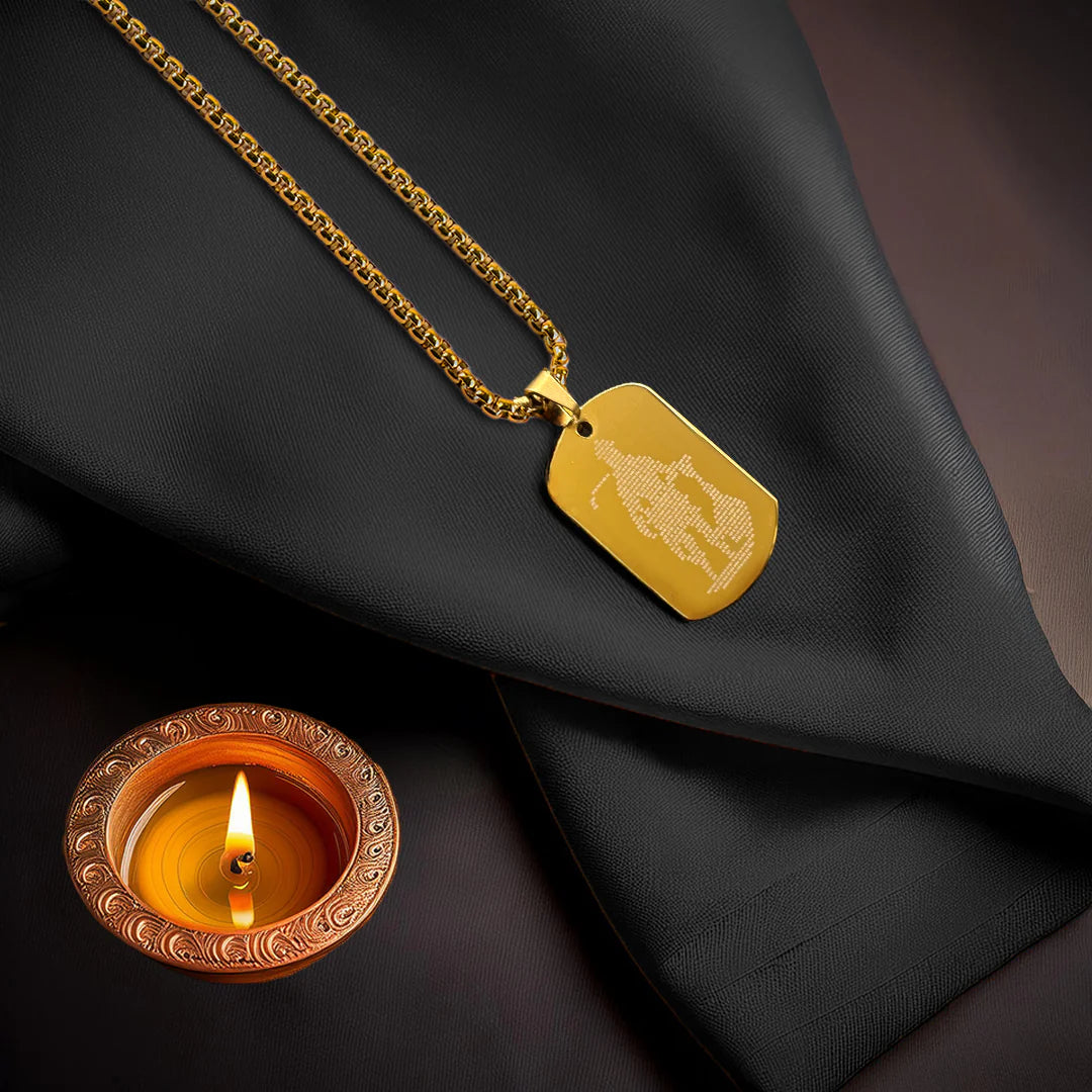 Hanuman Chalisa Gold Plated Pendant Neckalce Chain