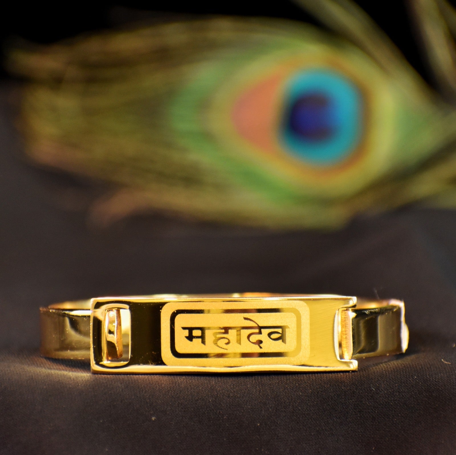 મહાદેવ Gujarati Kada – IGP Gold-Plated Devotional Kada