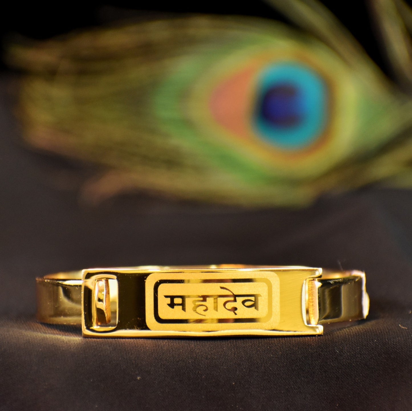 મહાદેવ Gujarati Kada – IGP Gold-Plated Devotional Kada