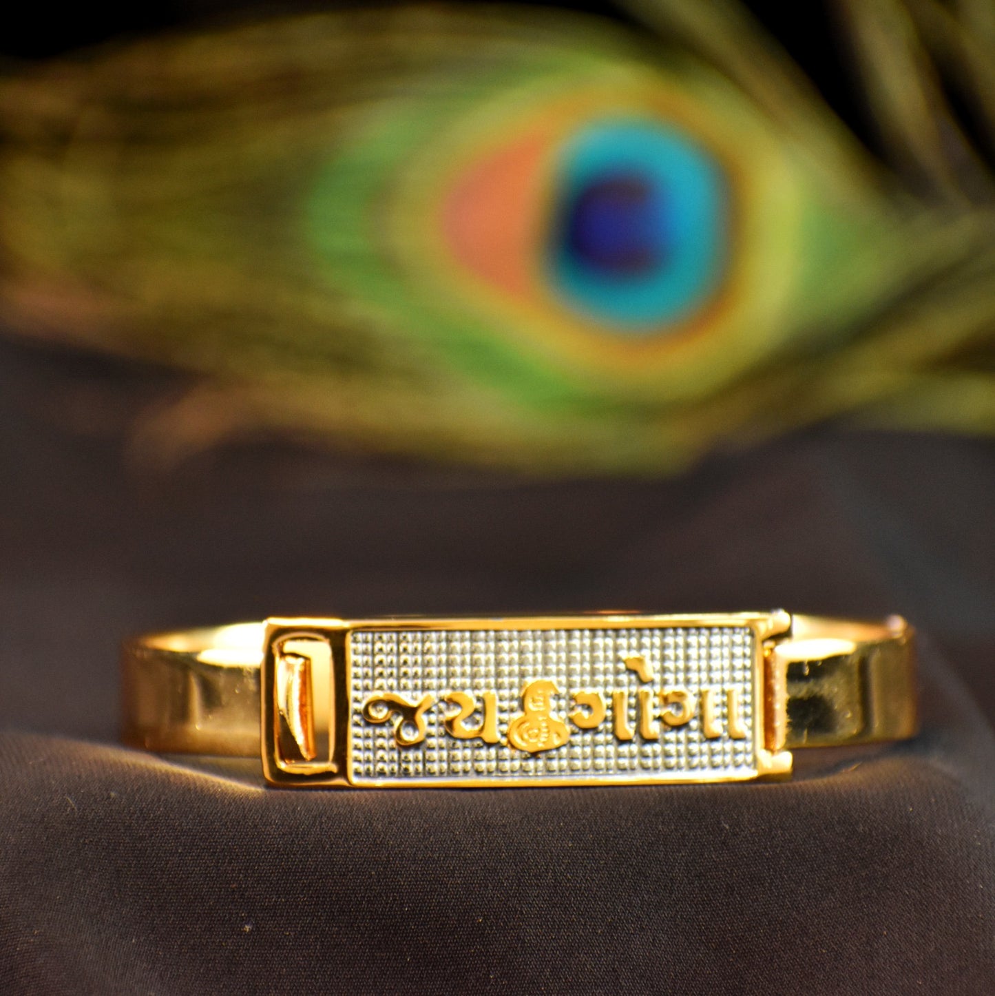 JAI GOGA GOLD PLATED BRACELET KADA - ગોગા મહારાજ  ✅ 12-Month Warranty